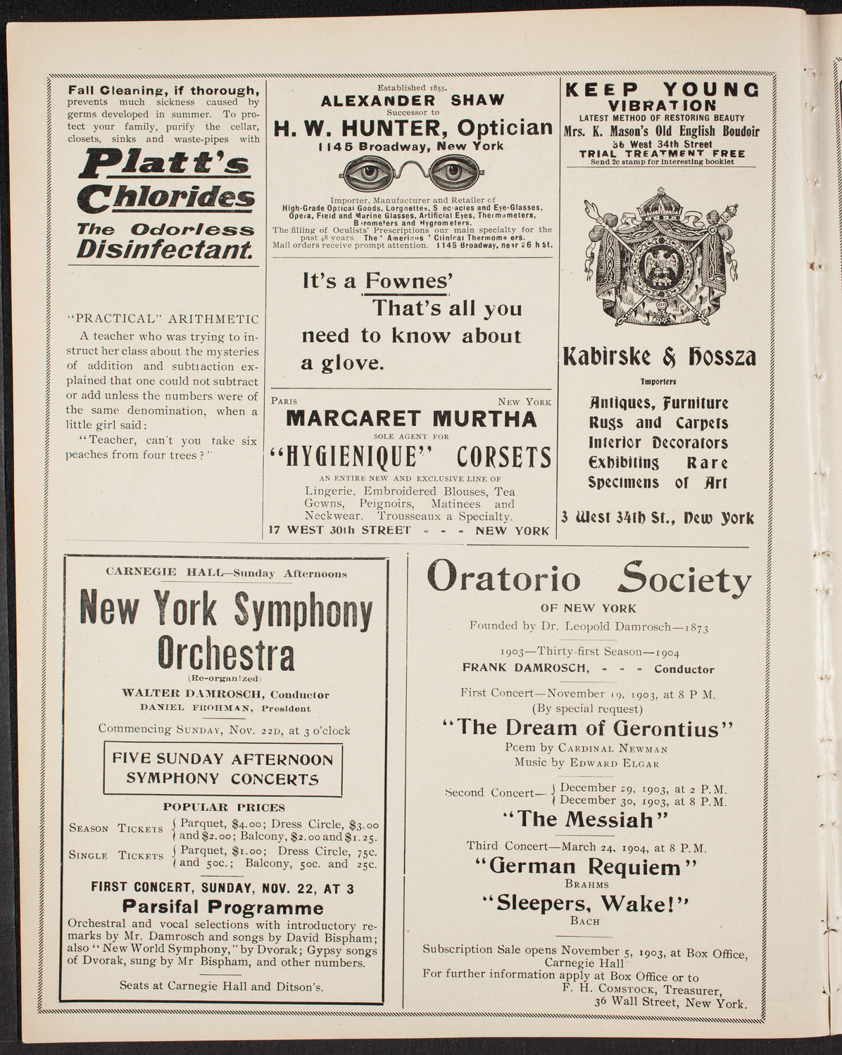 Wetzler Symphony Orchestra, October 30, 1903, program page 2