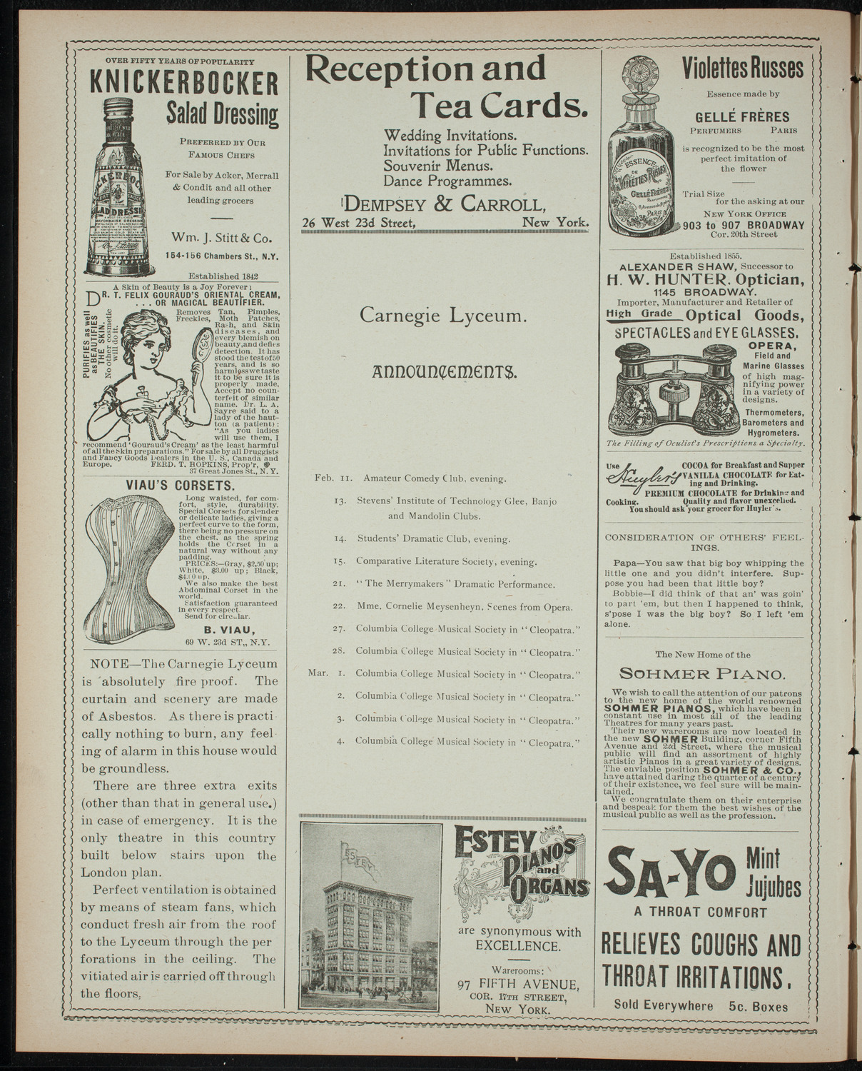 Comparative Literature Society Saturday Morning Conference, February 11, 1899, program page 2