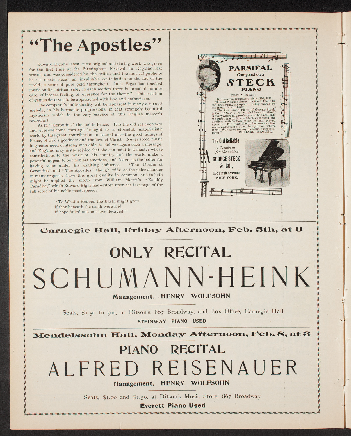 Benefit: St. Vincent de Paul Society, January 17, 1904, program page 8