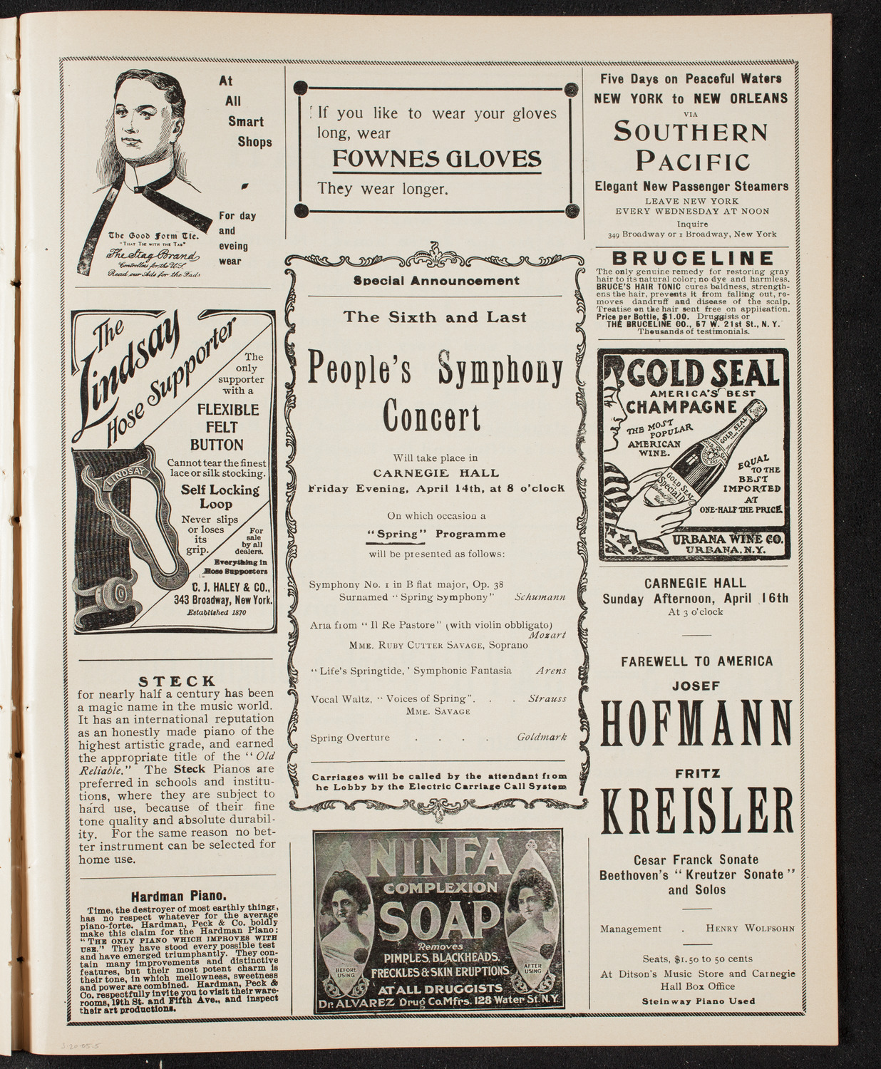 People's Choral Union, March 20, 1905, program page 9