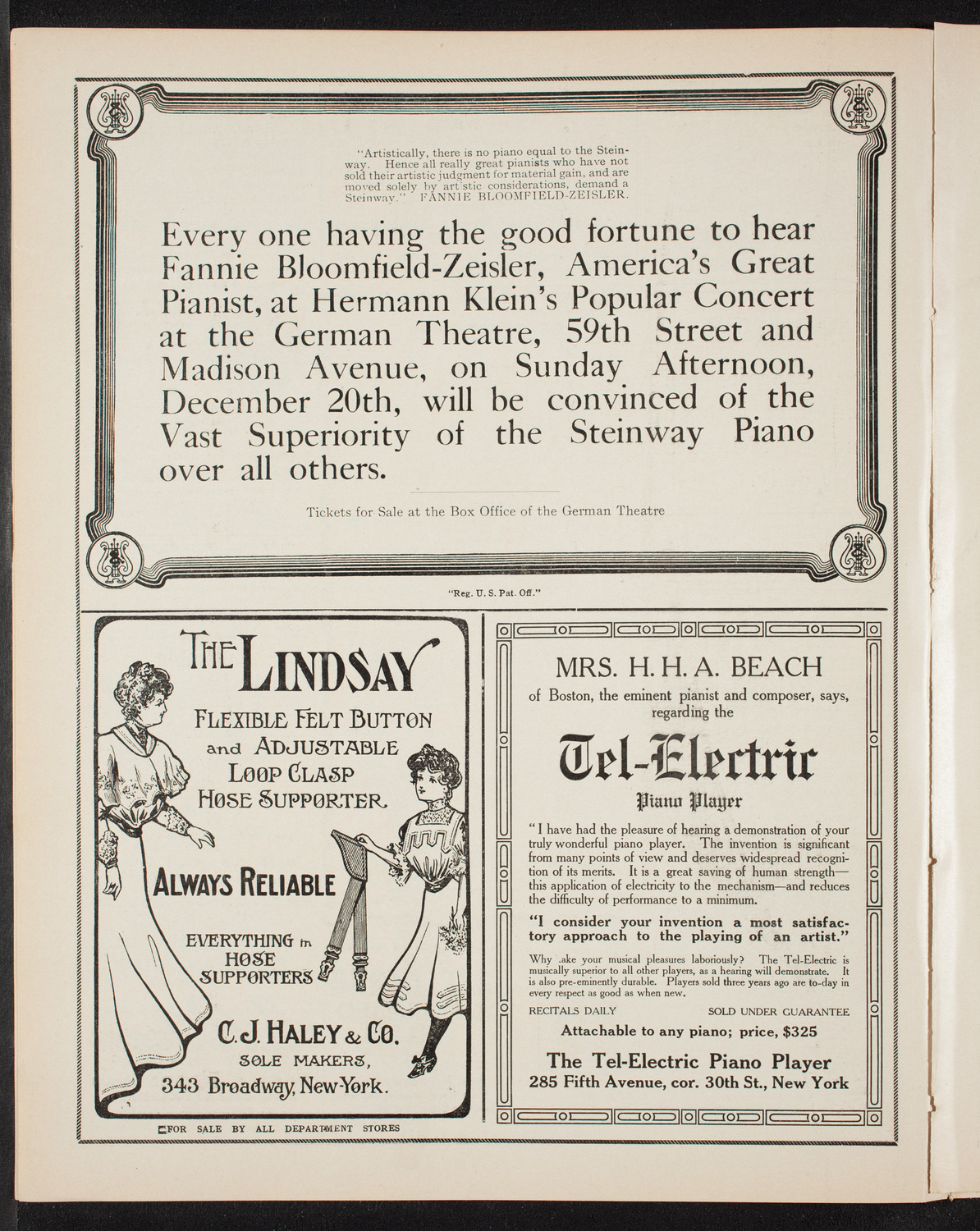 People's Symphony Concert, December 18, 1908, program page 4