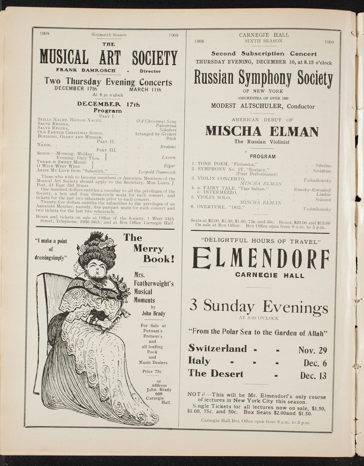 Benefit: St. Mark's Hospital, November 27, 1908, program page 10