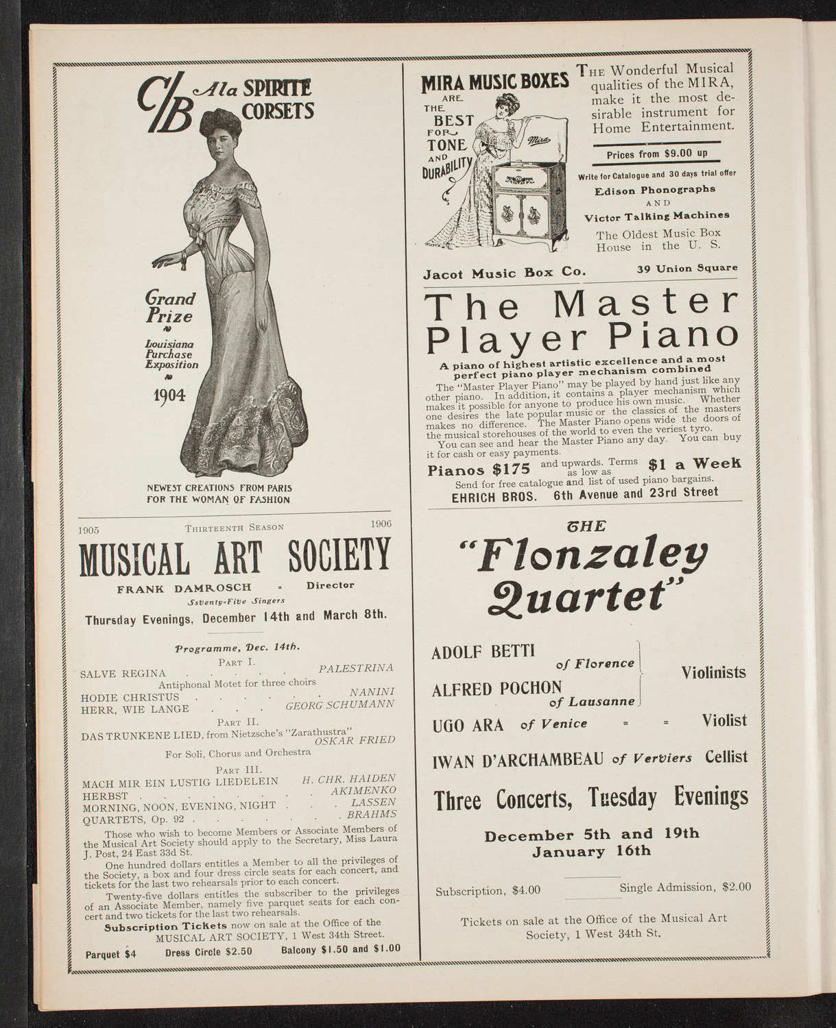 Marie Hall, November 8, 1905, program page 8