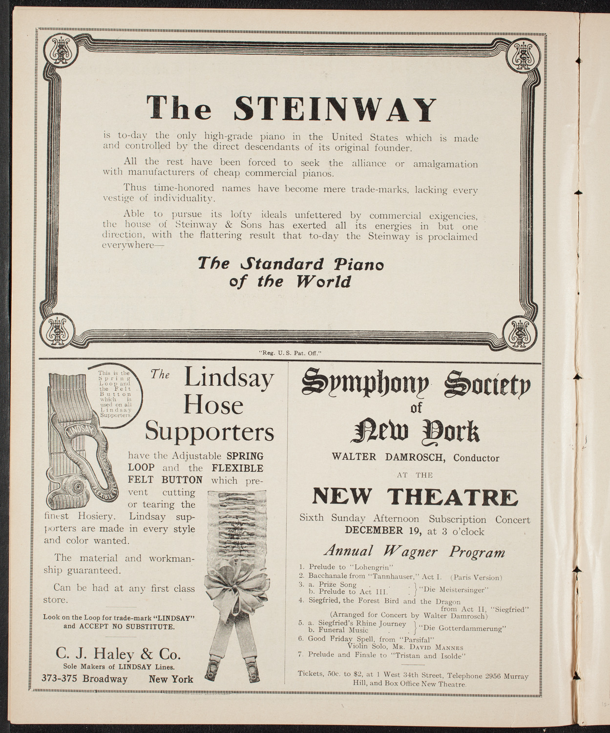 New York Philharmonic, December 16, 1909, program page 4