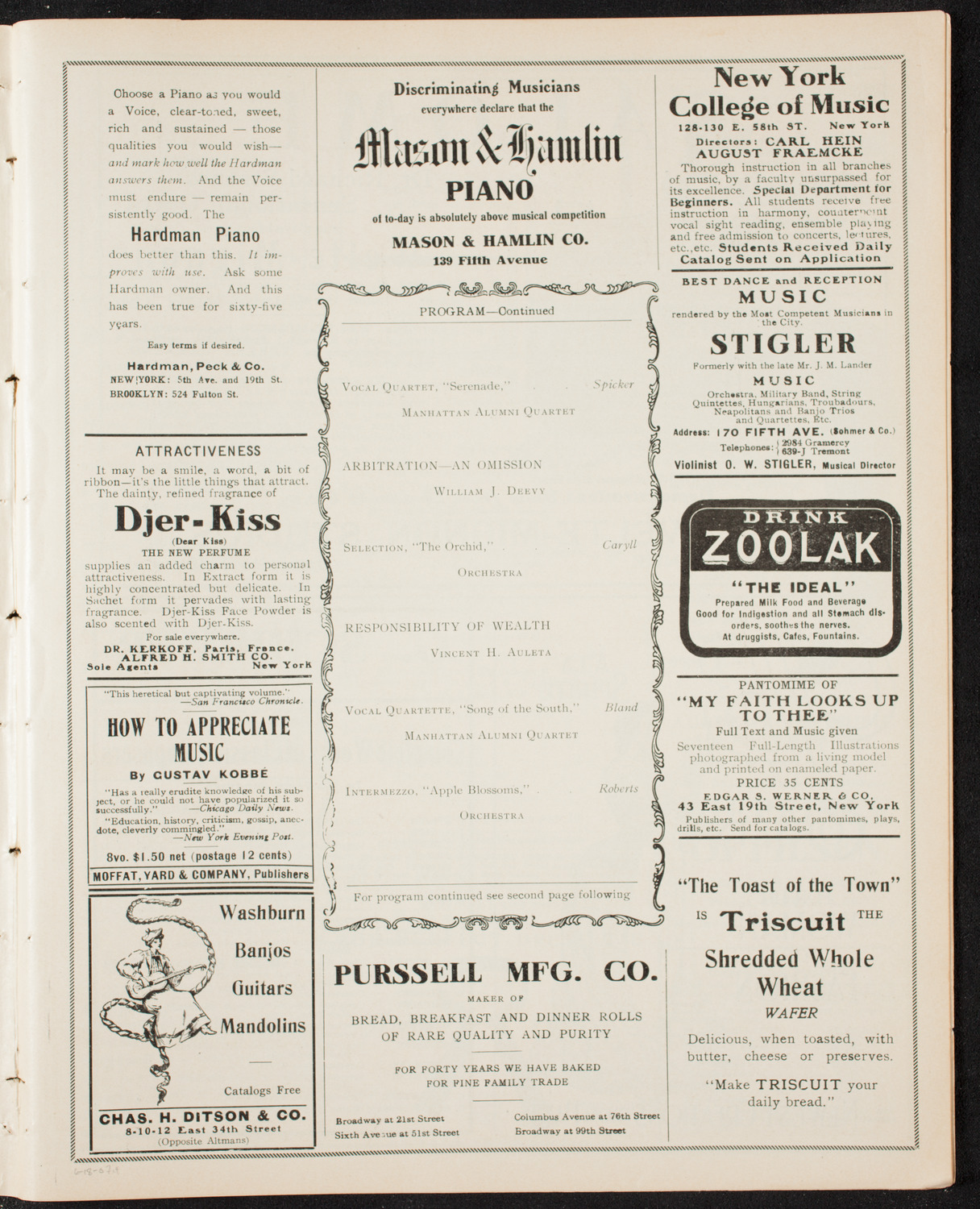 Graduation: Manhattan College, June 18, 1907, program page 7