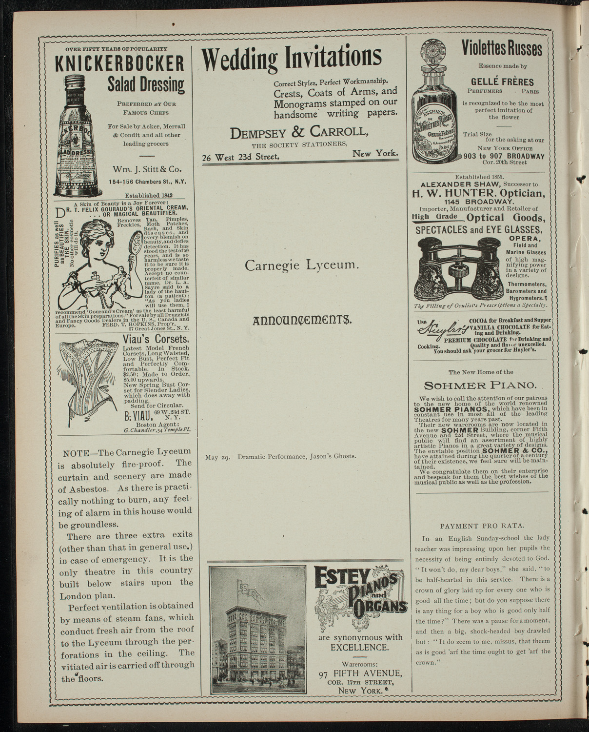 Armenian Dramatic Company of New York, May 27, 1899, program page 2