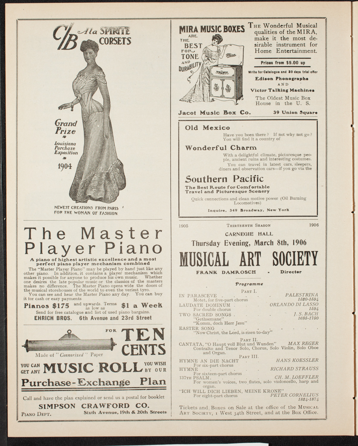 Benefit: Hospitals for Incurable Cancer, March 5, 1906, program page 8