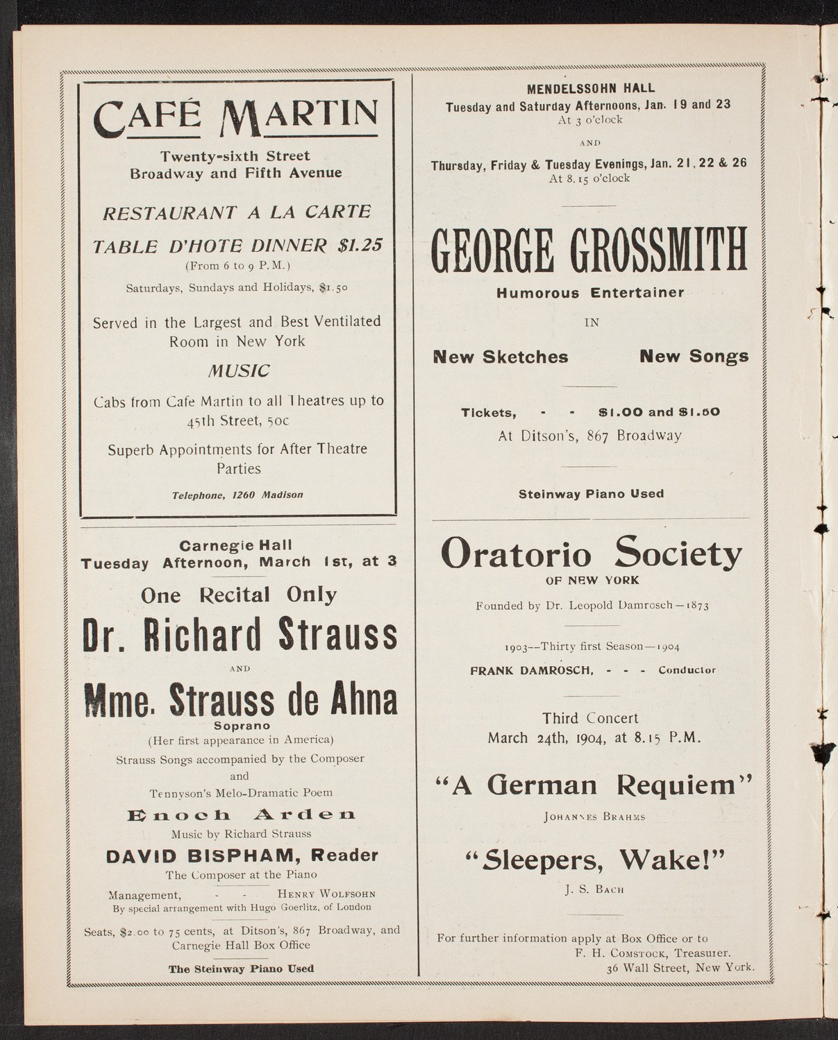 New York Symphony Orchestra, January 17, 1904, program page 10