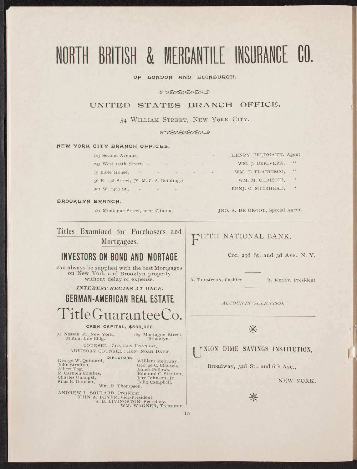 New York Banks' Glee Club, May 21, 1892, program page 11