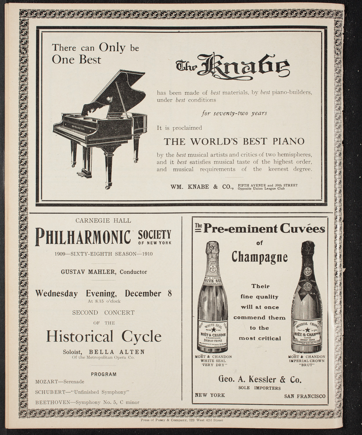 New York Banks' Glee Club, December 7, 1909, program page 12
