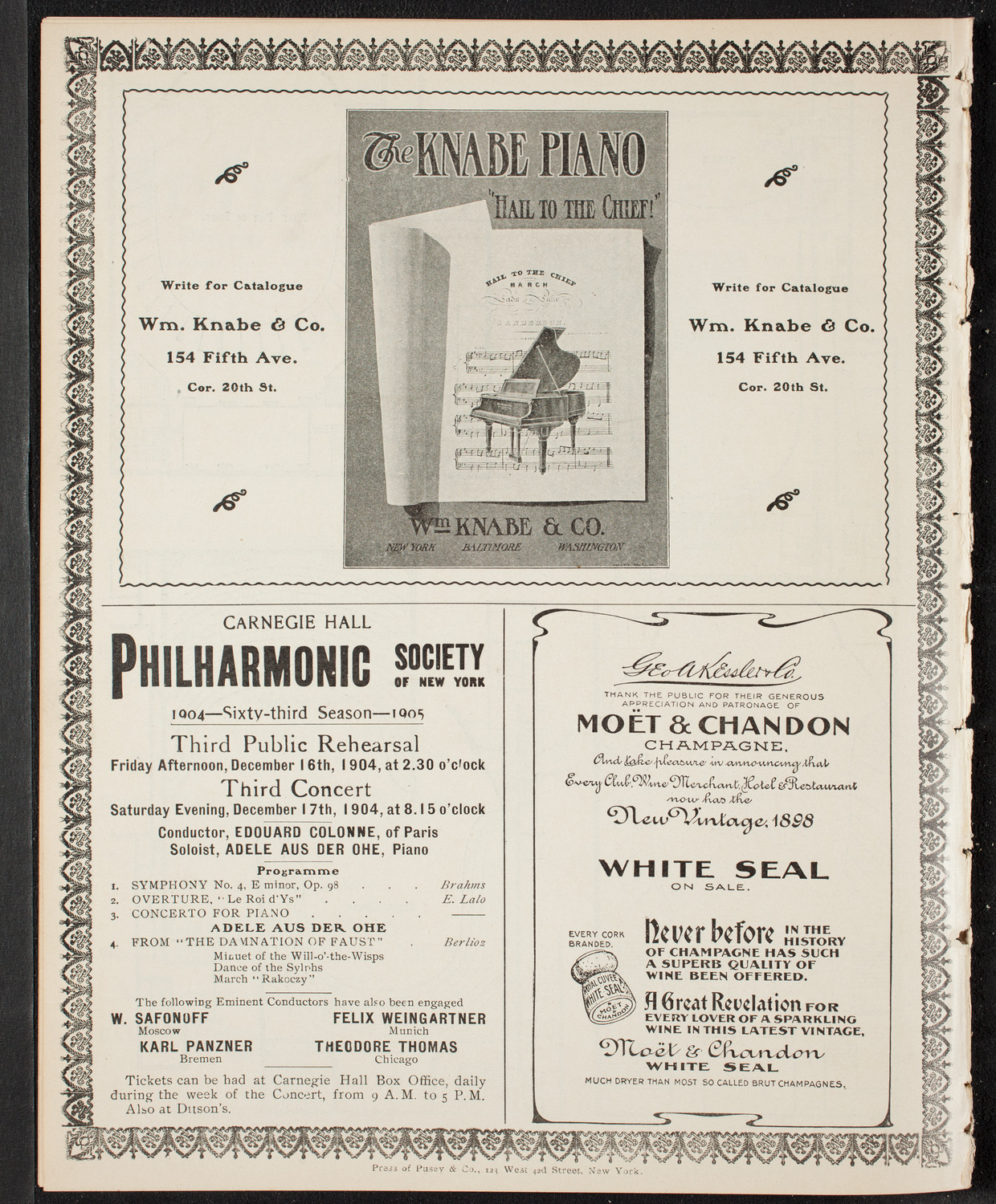 New York Symphony Orchestra, December 4, 1904, program page 12