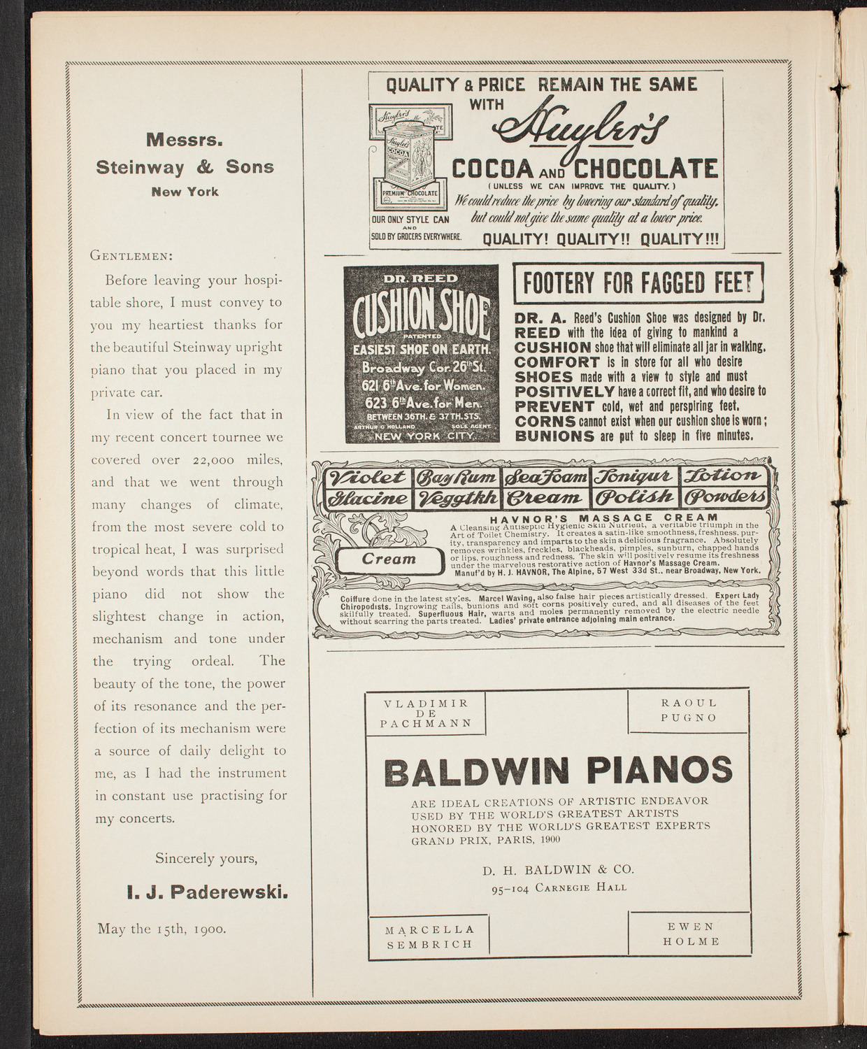 Marie Herites, Violin, November 20, 1904, program page 4