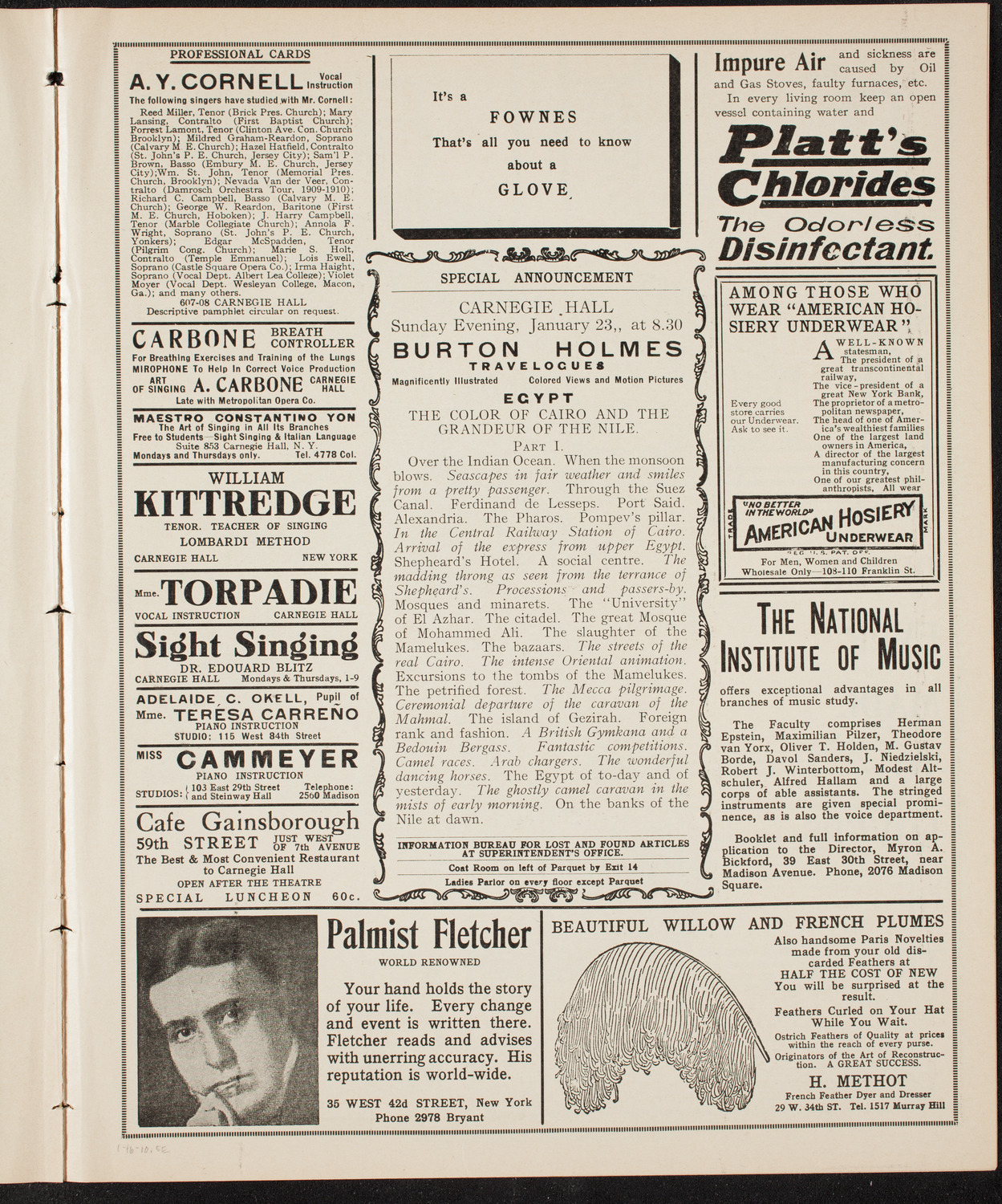 Burton Holmes Travelogue: Ceylon, January 16, 1910, program page 9