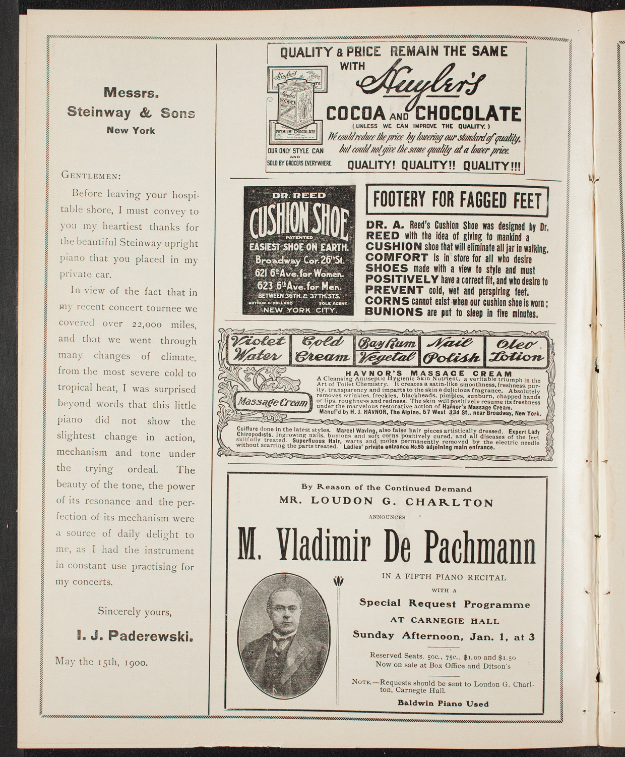 Marie de Rohan with New York Symphony Orchestra, December 13, 1904, program page 4
