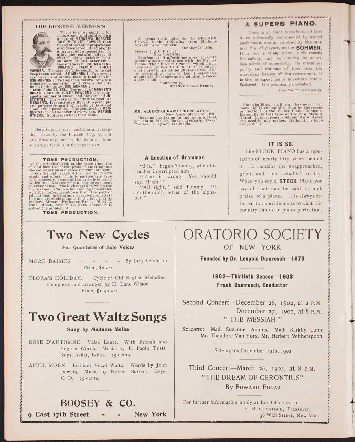 Benefit: German Hospital and Dispensary, December 14, 1902, program page 10