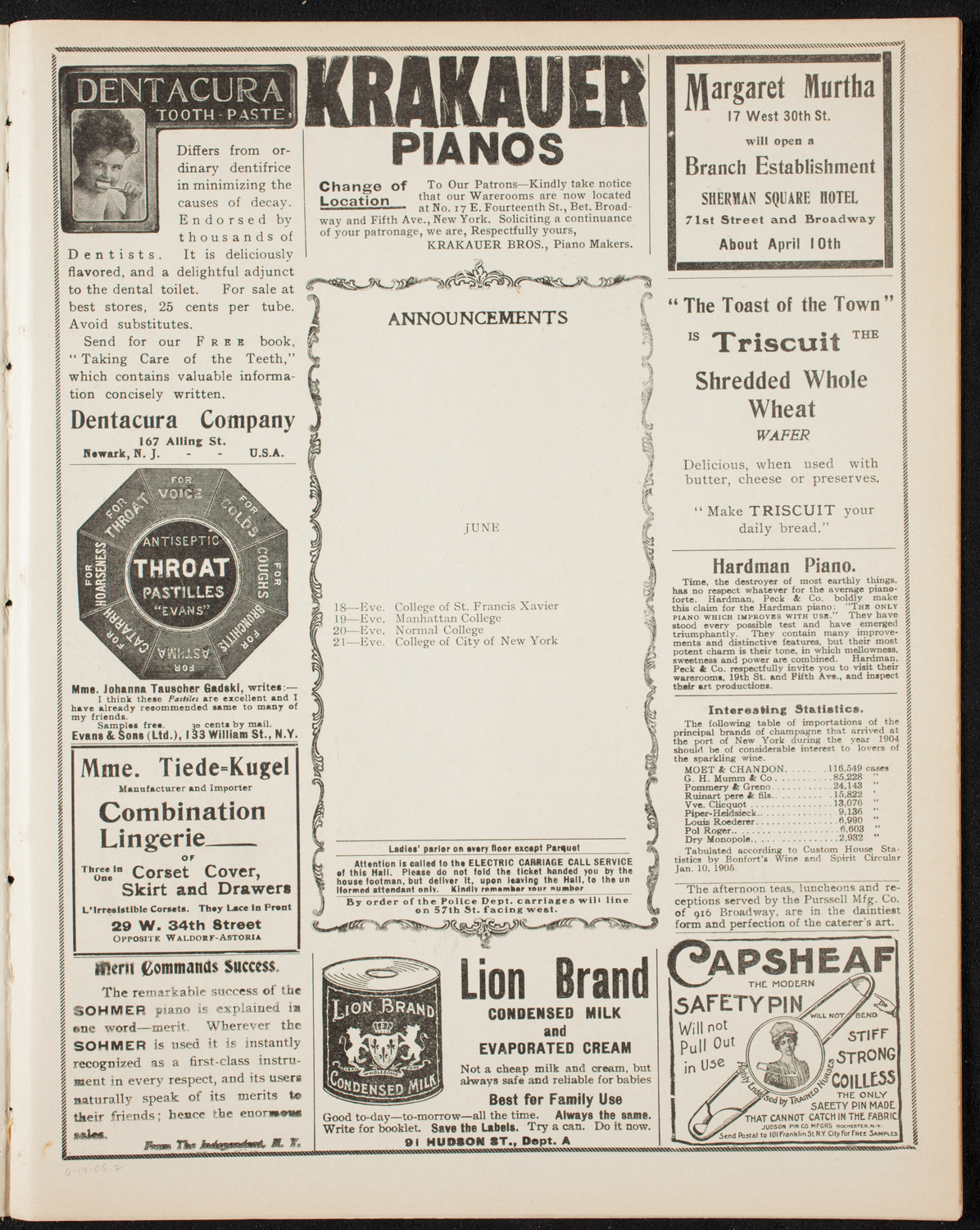 Swedish National Choir, June 17, 1906, program page 3