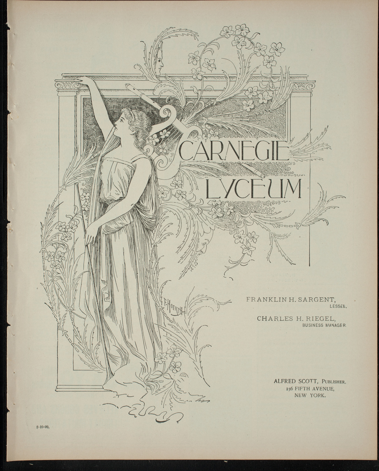 Amateur Comedy Club, February 10, 1899, program page 1