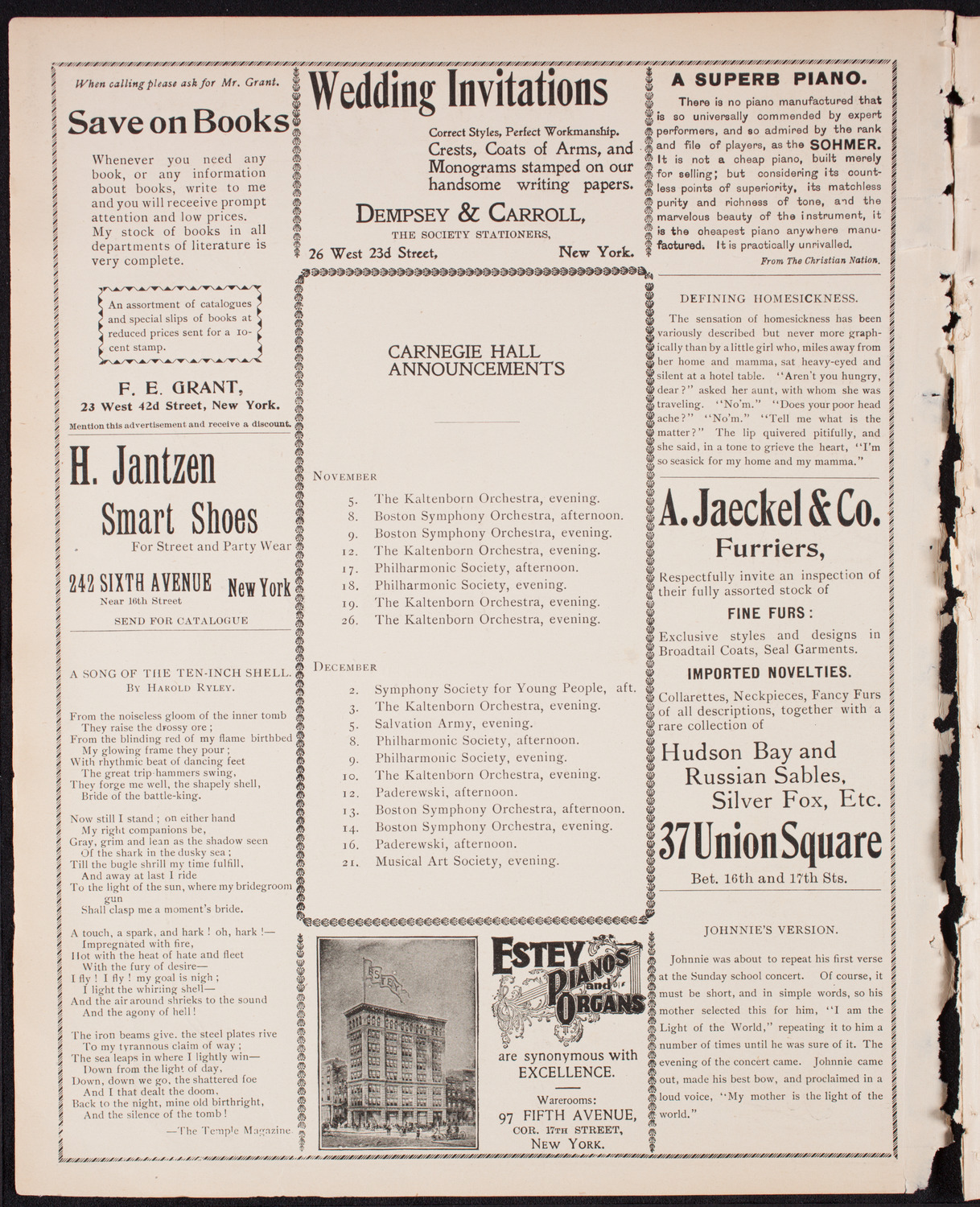 Metropolitan Street Railway Association Meeting and Vaudeville Program, October 7, 1899, program page 2