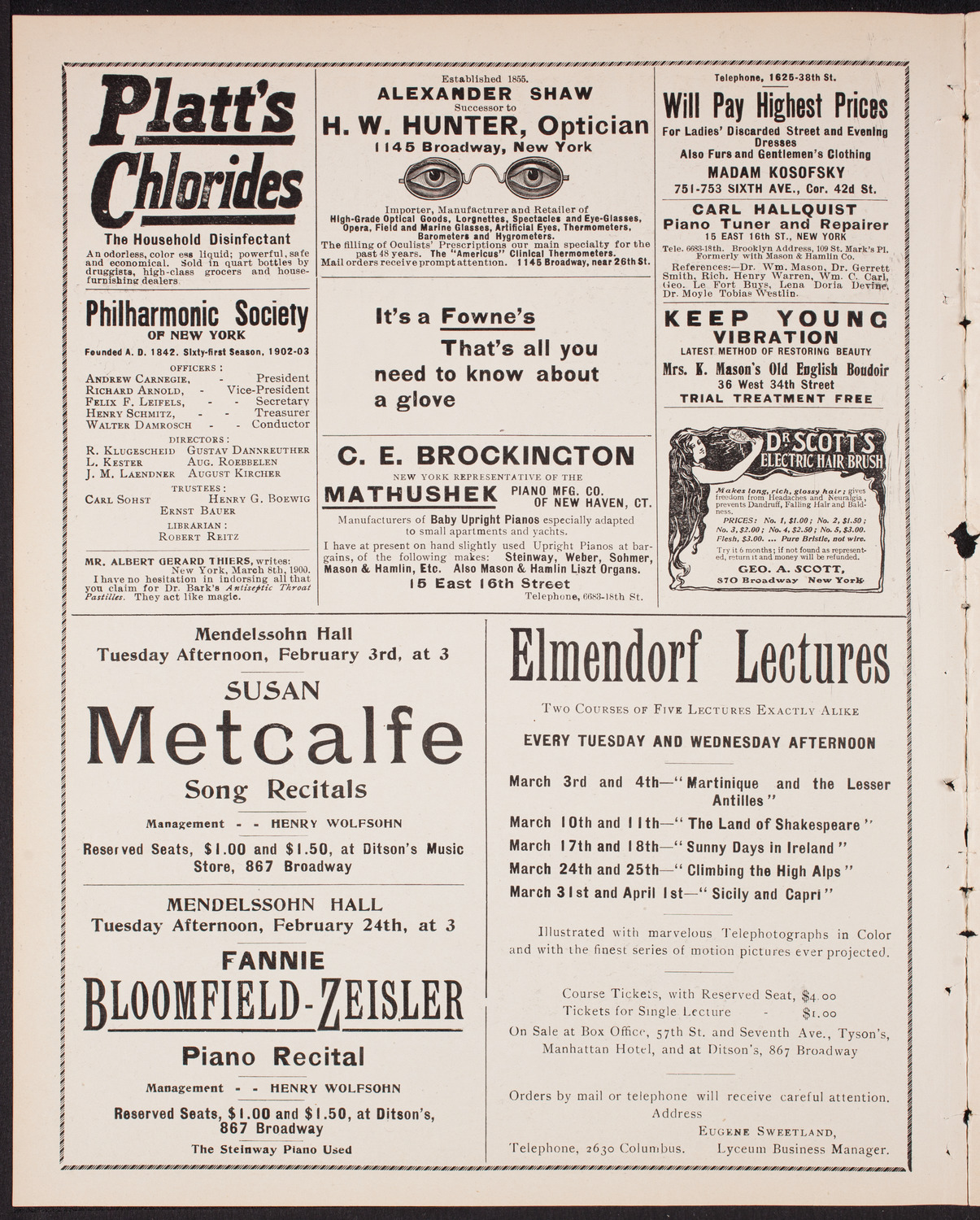 New York Philharmonic, January 31, 1903, program page 2