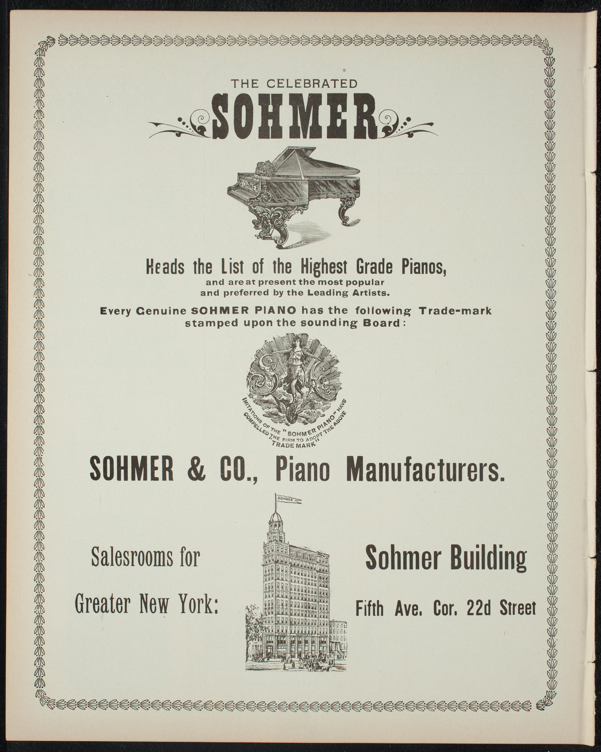 Cercle Choral et Dramatique Francais "La Cigale", April 25, 1898, program page 8