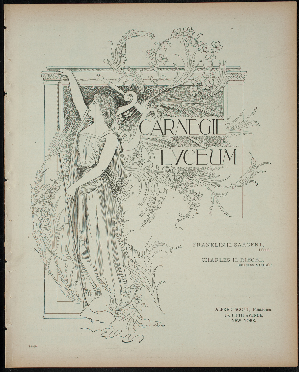 Powers-Arnold Wednesday Morning Musicale, March 8, 1899, program page 1