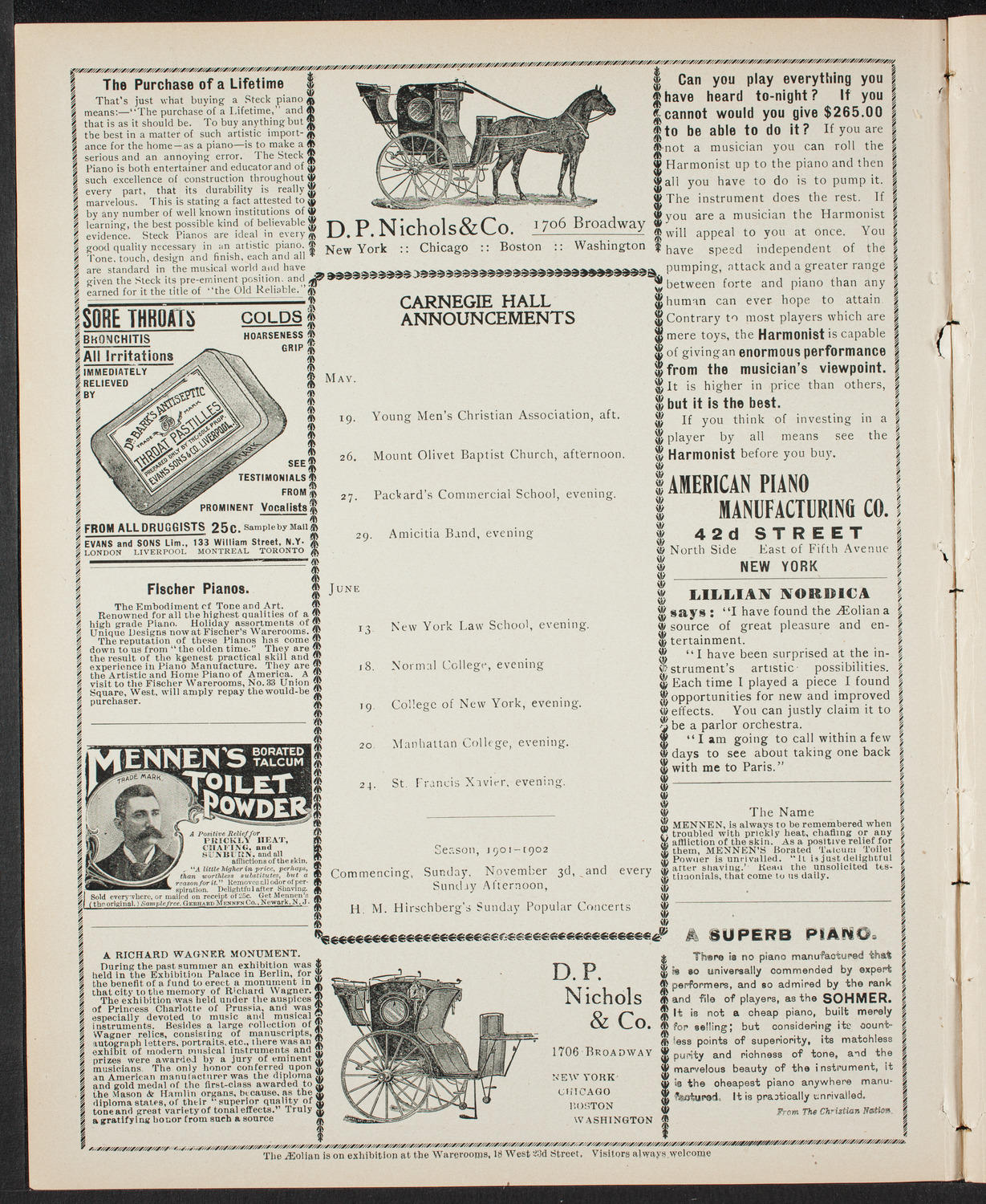 Concert by H.R. Humphries, May 18, 1901, program page 2