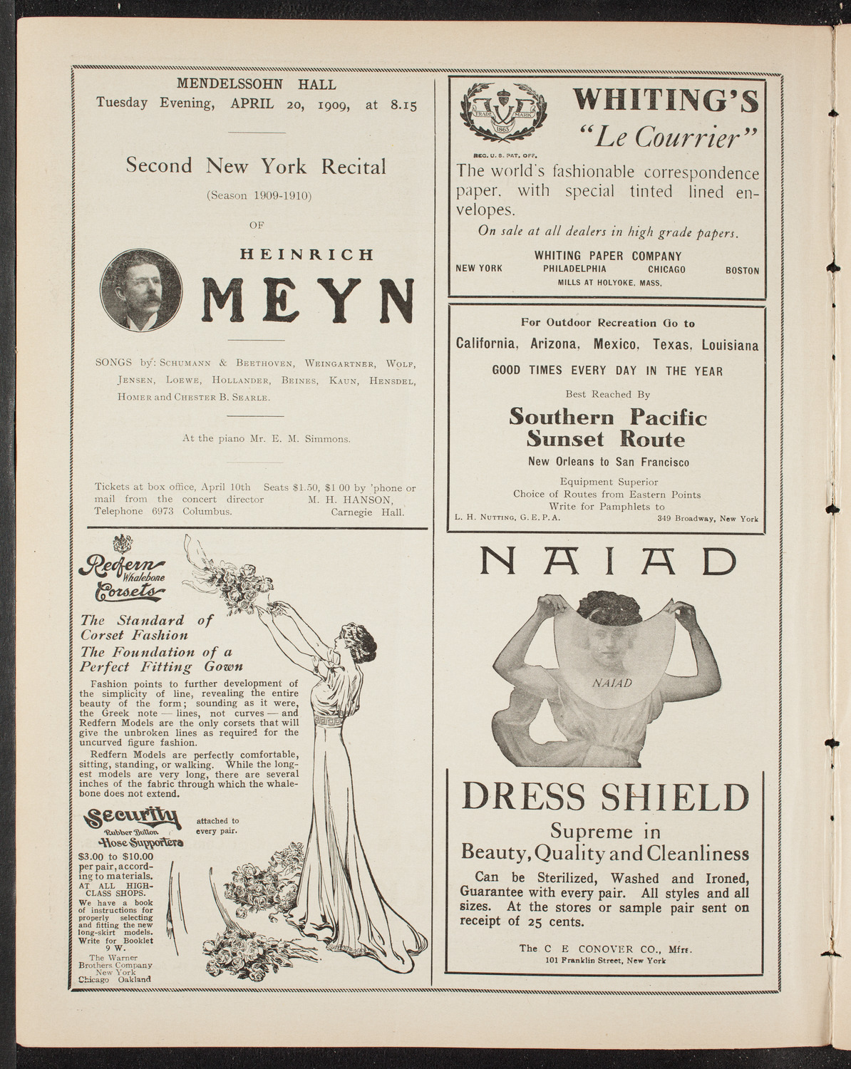 Gustav Mahler and New York Philharmonic, March 31, 1909, program page 2