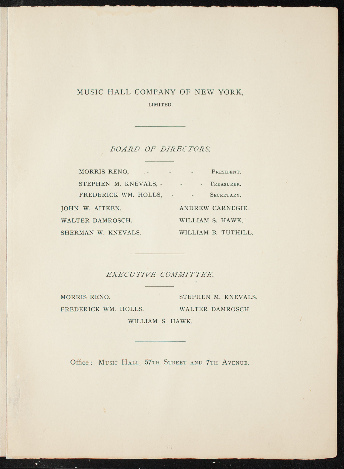 Opening Week Music Festival: Opening Night of Carnegie Hall, May 5, 1891, program notes page 7