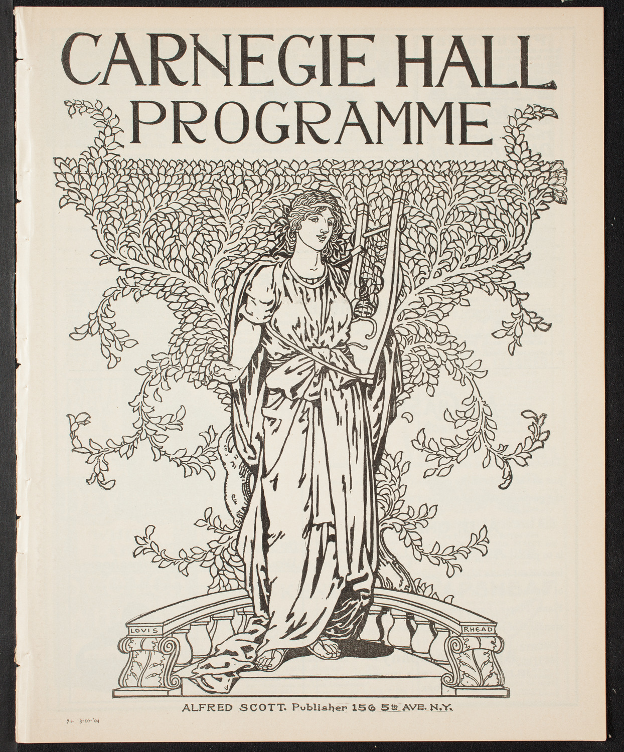 Musical Art Society of New York, March 10, 1904, program page 1