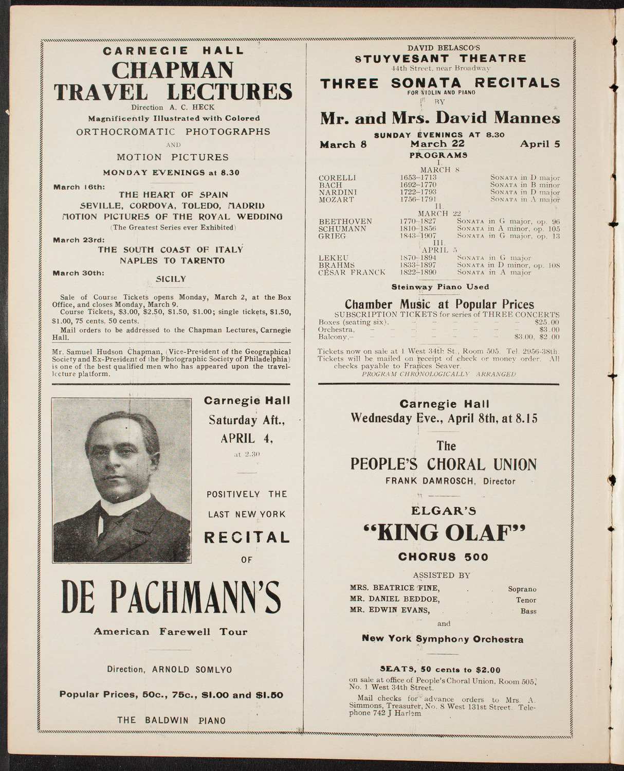 Ernestine Schumann-Heink, Mezzo-Soprano, March 7, 1908, program page 10