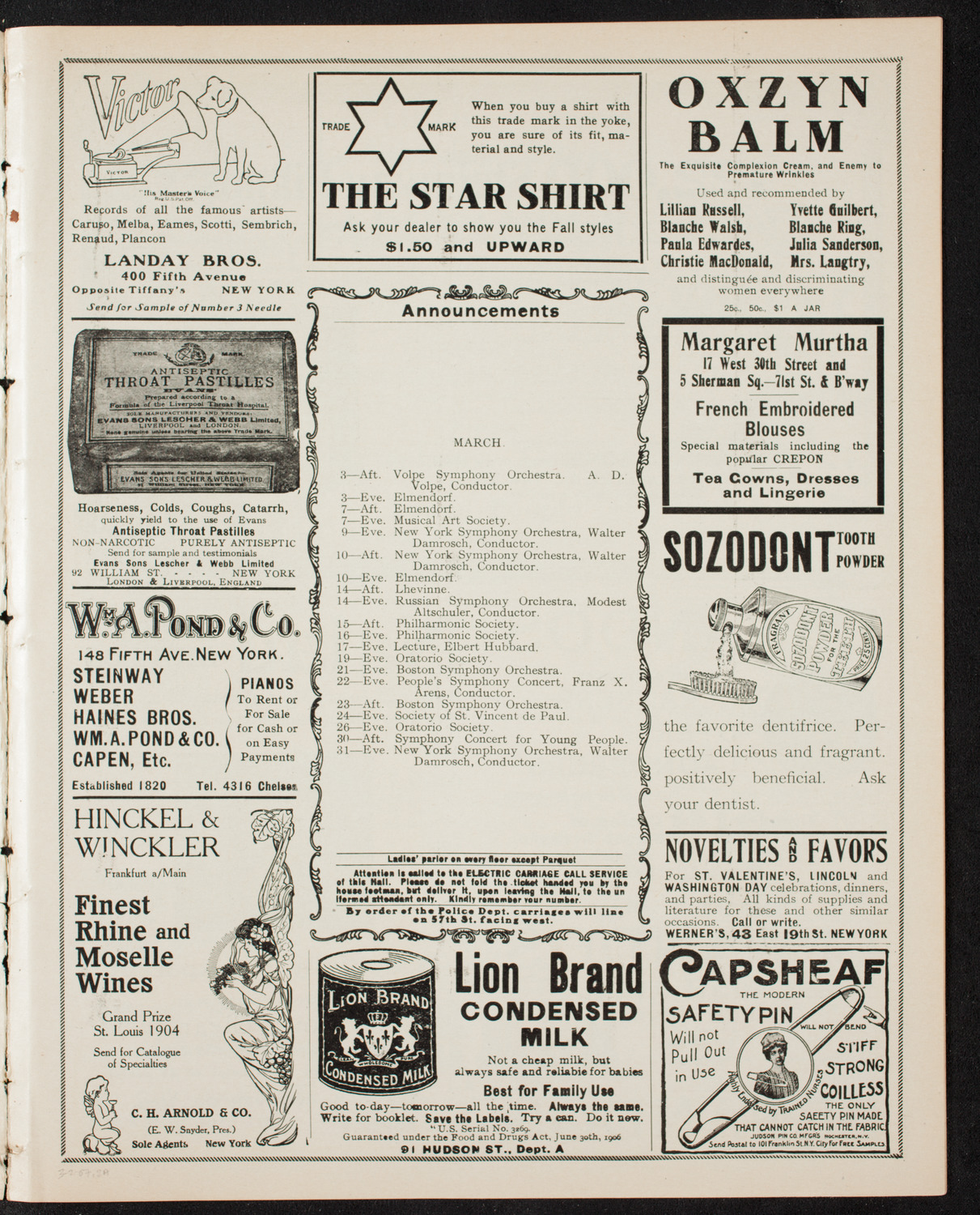 Symphony Concert for Young People, March 2, 1907, program page 3