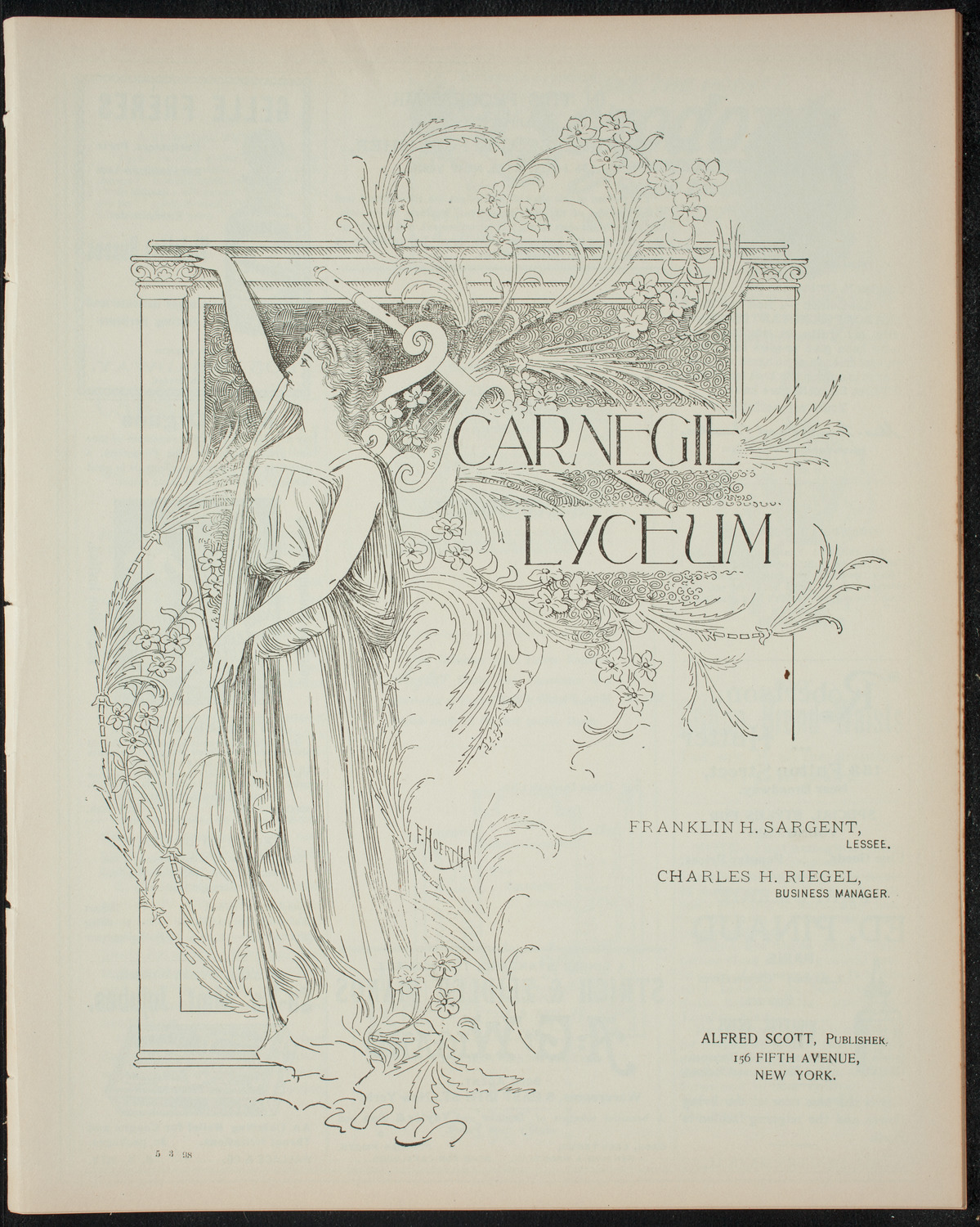 Paolo Gallico and Students, May 3, 1898, program page 1