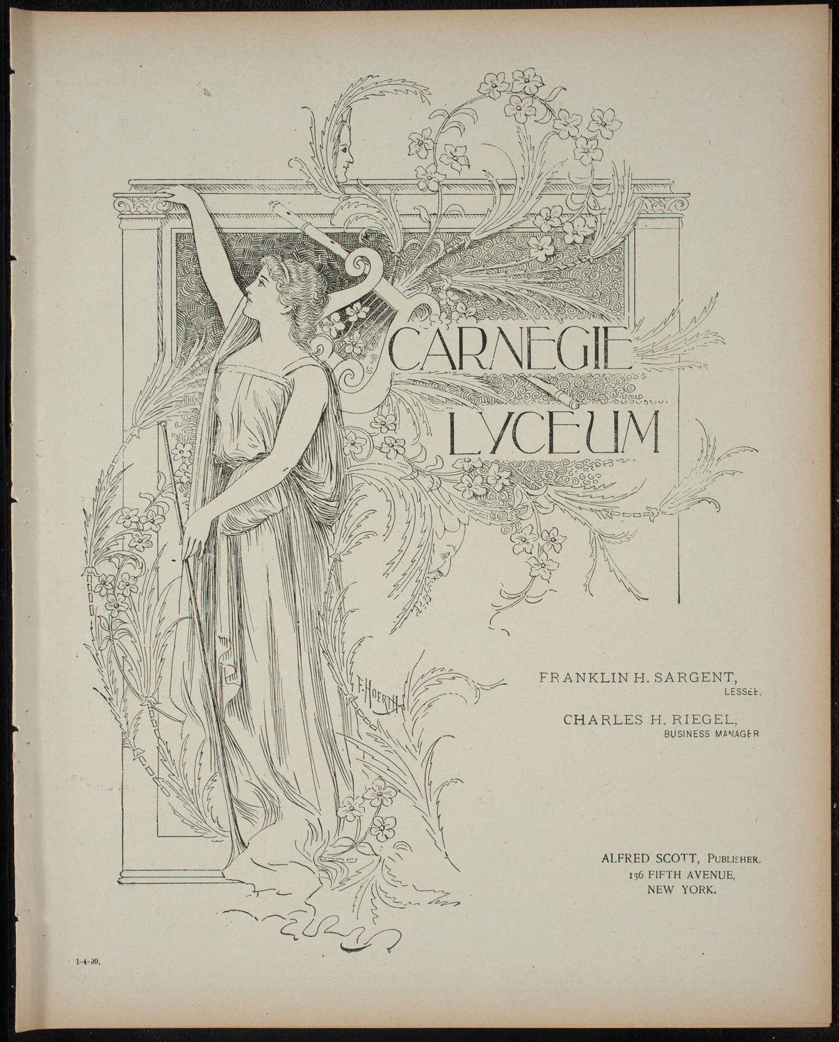 Powers-Arnold Wednesday Morning Musicale, January 4, 1899, program page 1