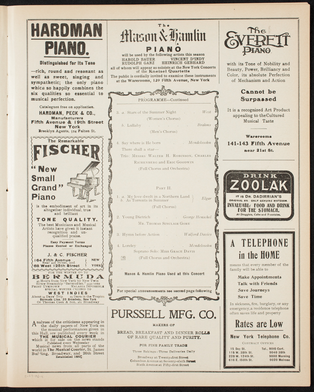 Musurgia, February 27, 1906, program page 7