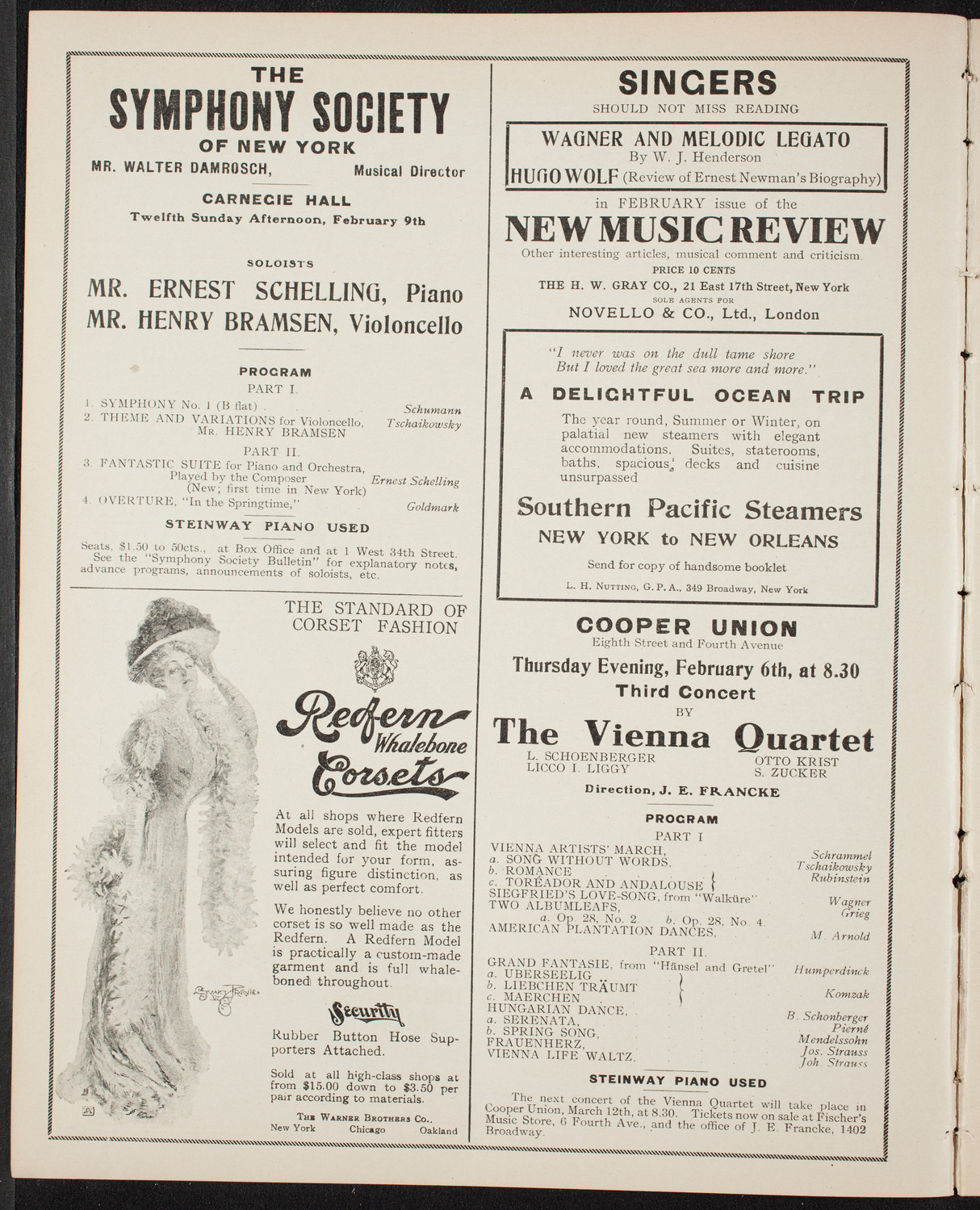 New York Symphony Orchestra, February 2, 1908, program page 2