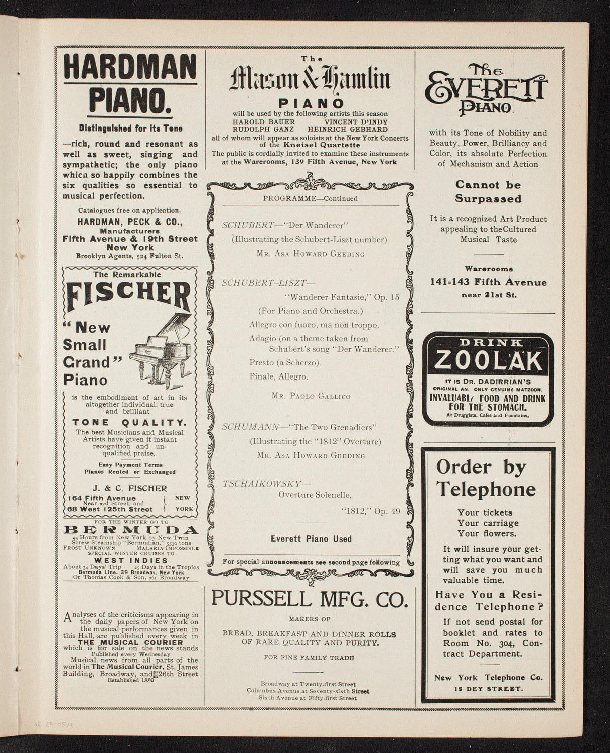 People's Symphony Concert, December 23, 1905, program page 7
