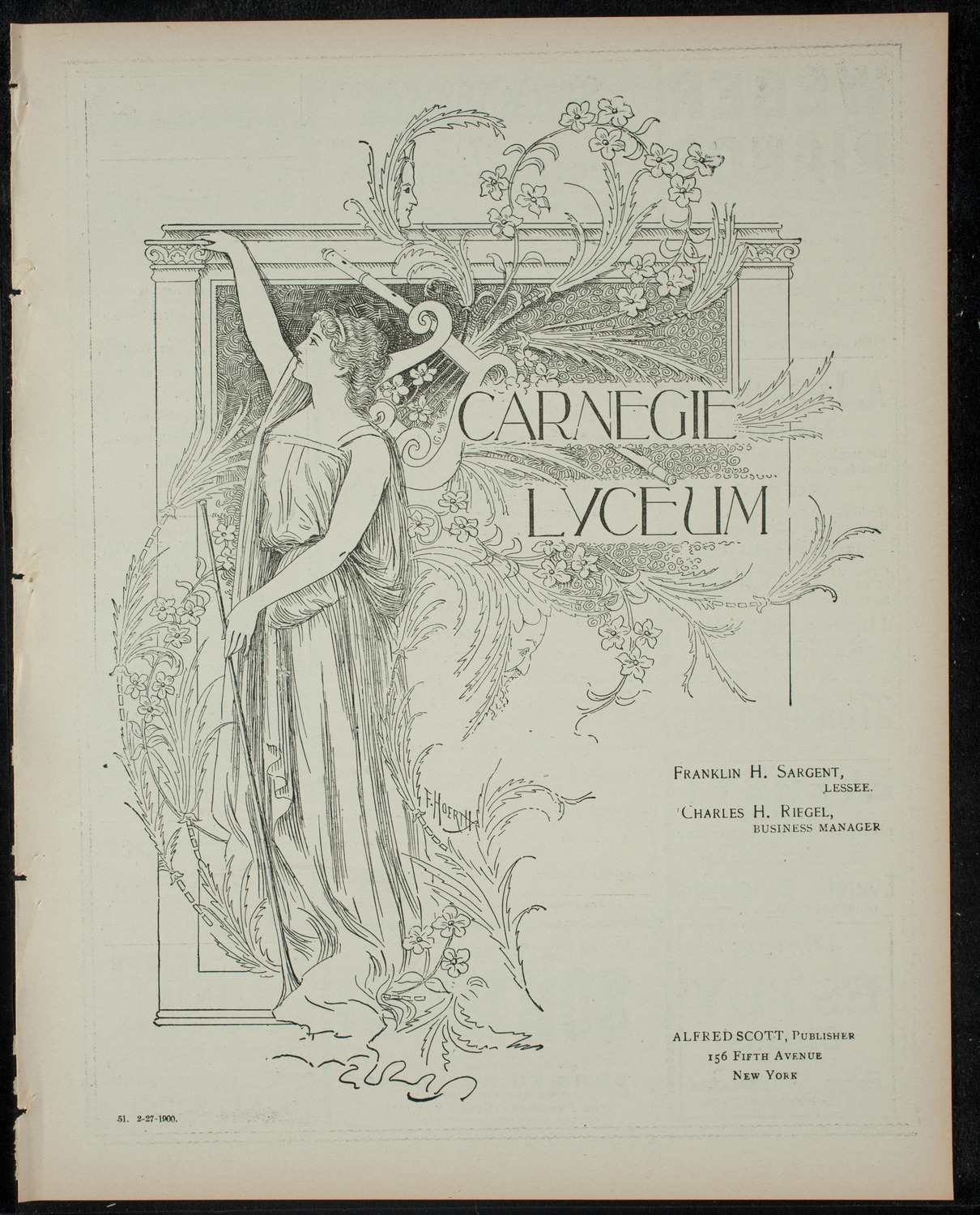 Students' Dramatic Club, February 27, 1900, program page 1