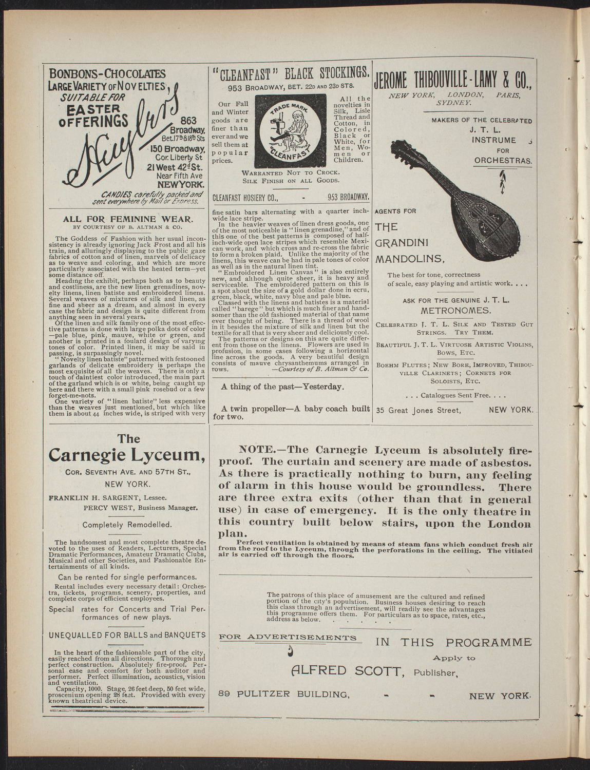 Anna Warren Story, April 9, 1897, program page 4
