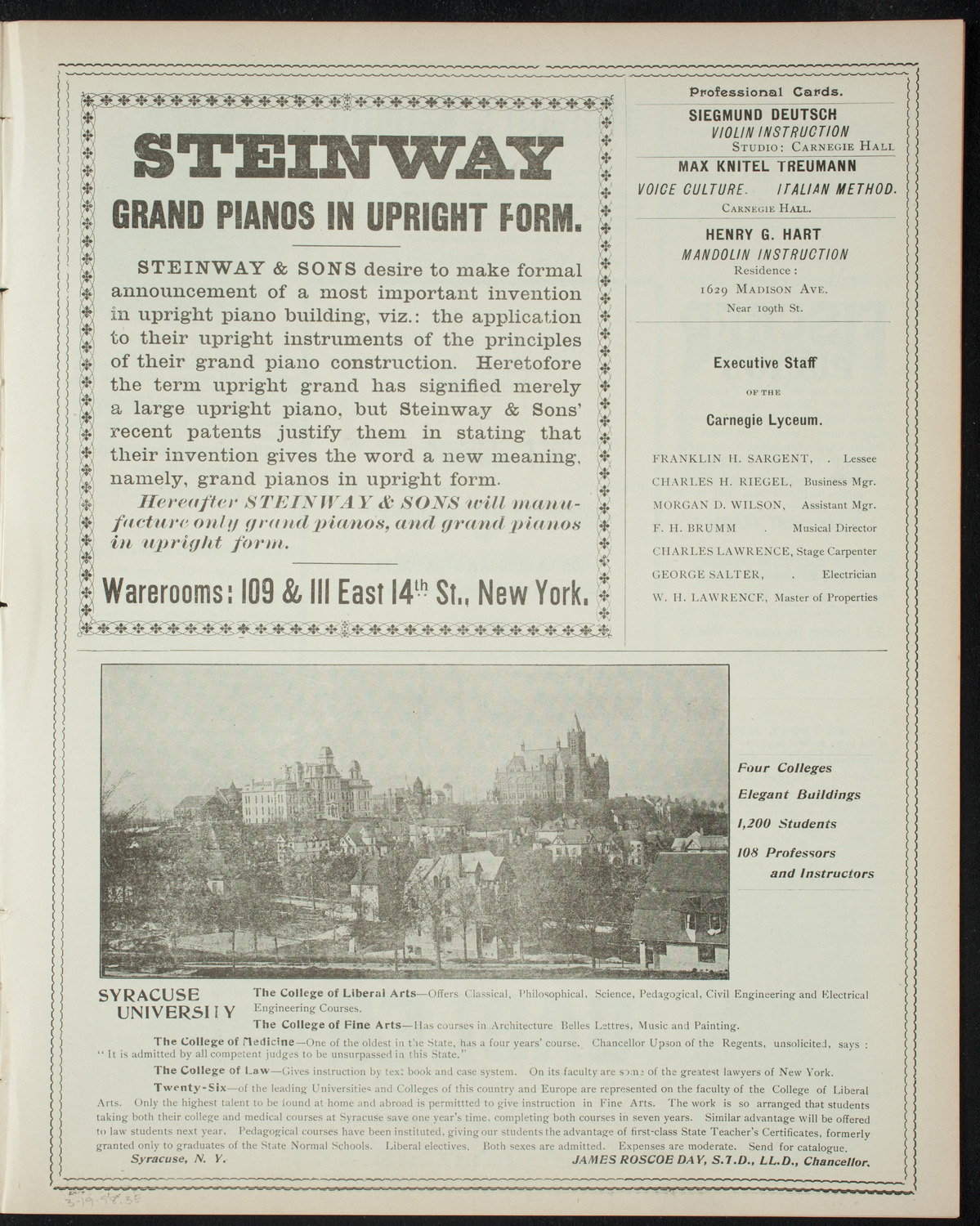 Club Lirico-Dramatico Cubano, March 19, 1898, program page 5