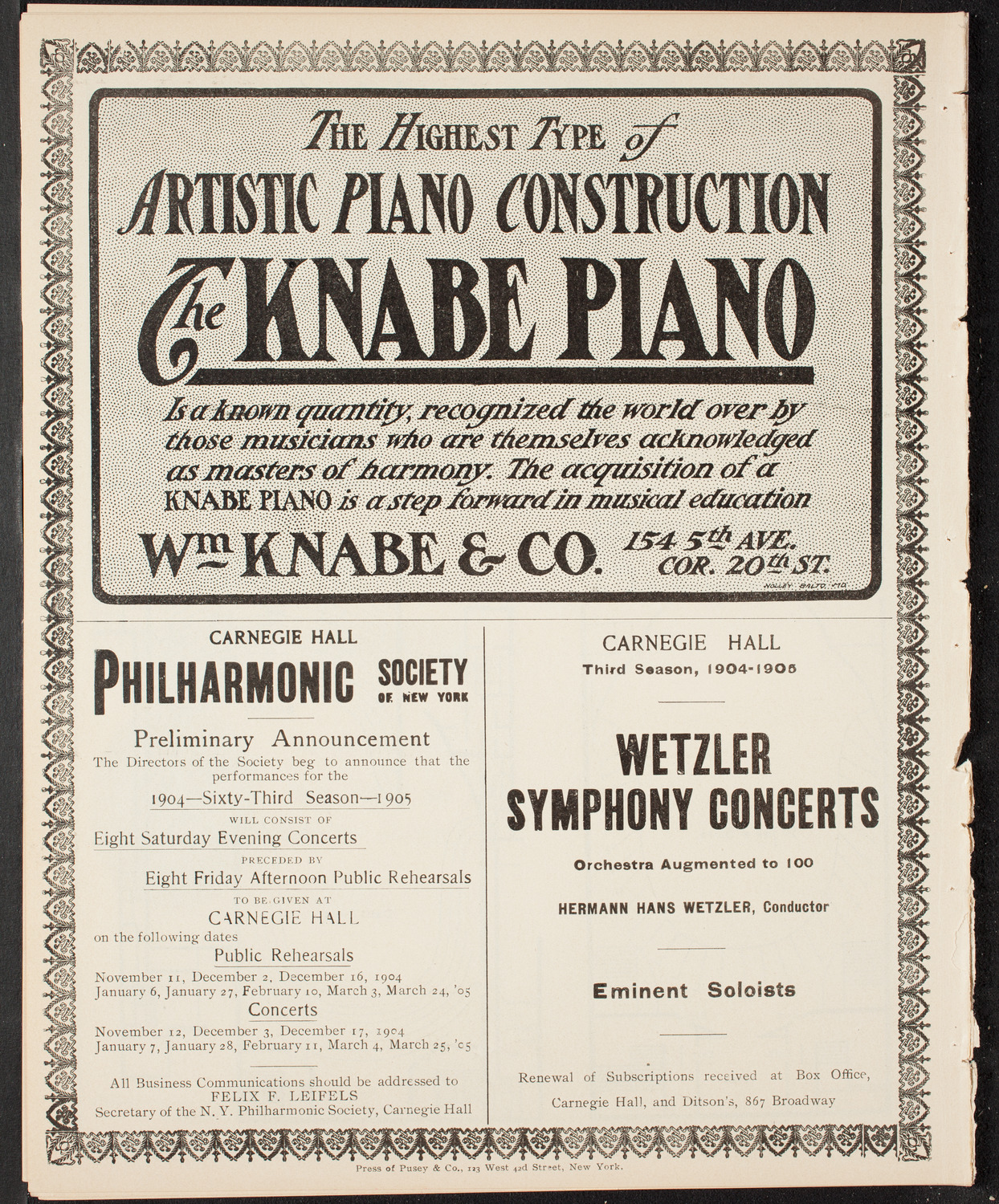 Richard Strauss with New York Philharmonic, March 26, 1904, program page 12