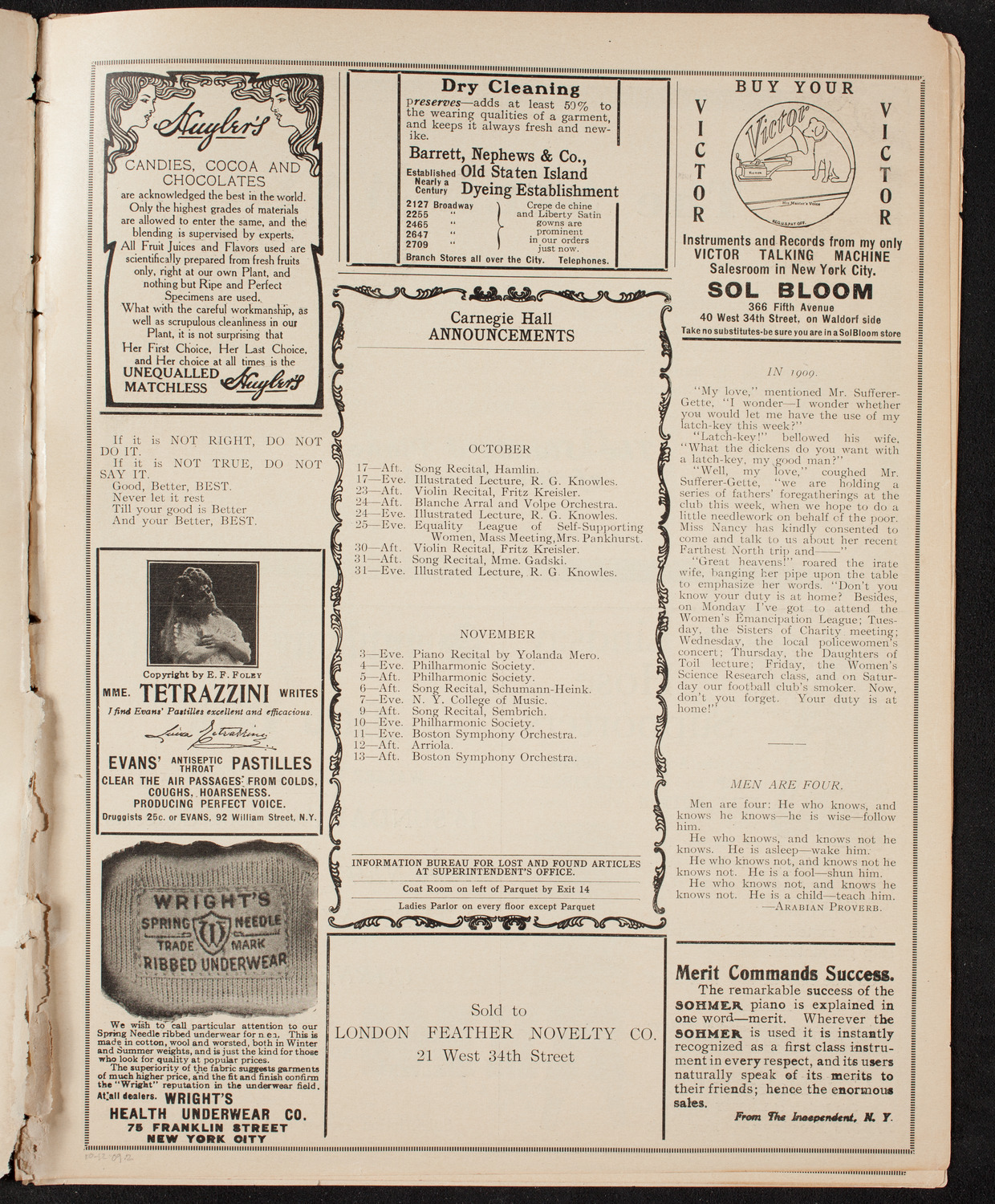 Columbus Day Celebration, October 12, 1909, program page 3