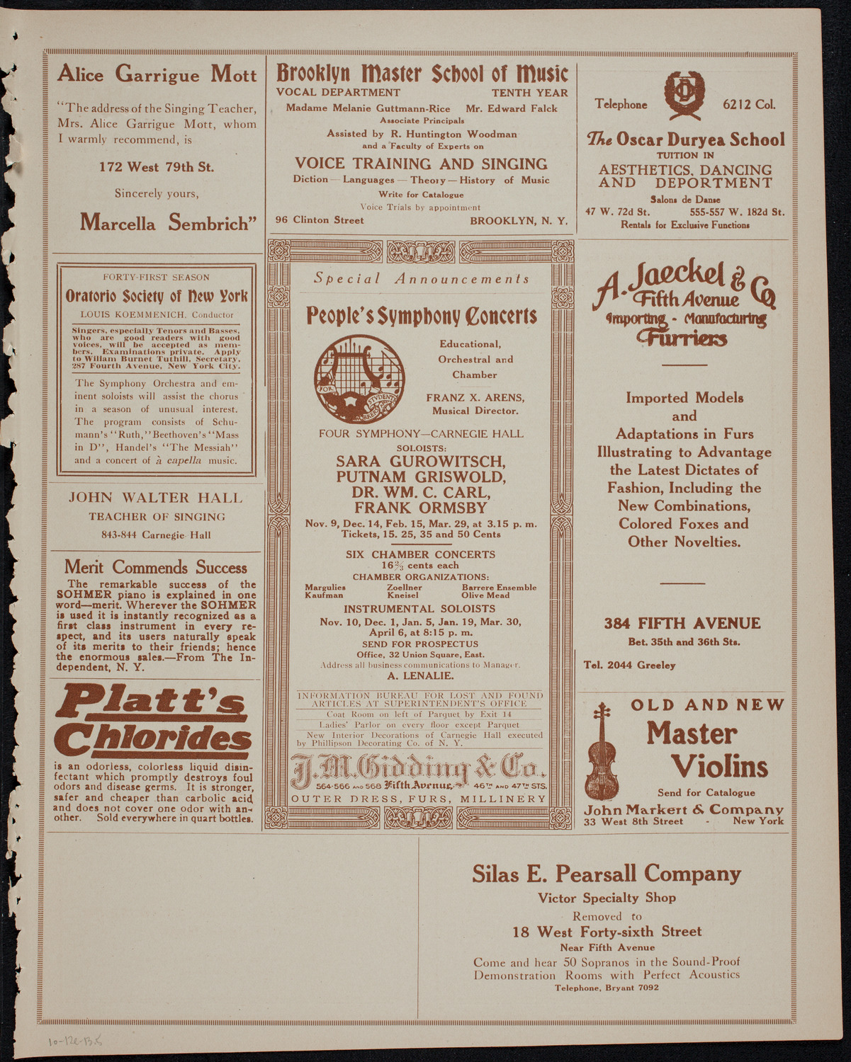 Grace Breen, Soprano, October 12, 1913, program page 9