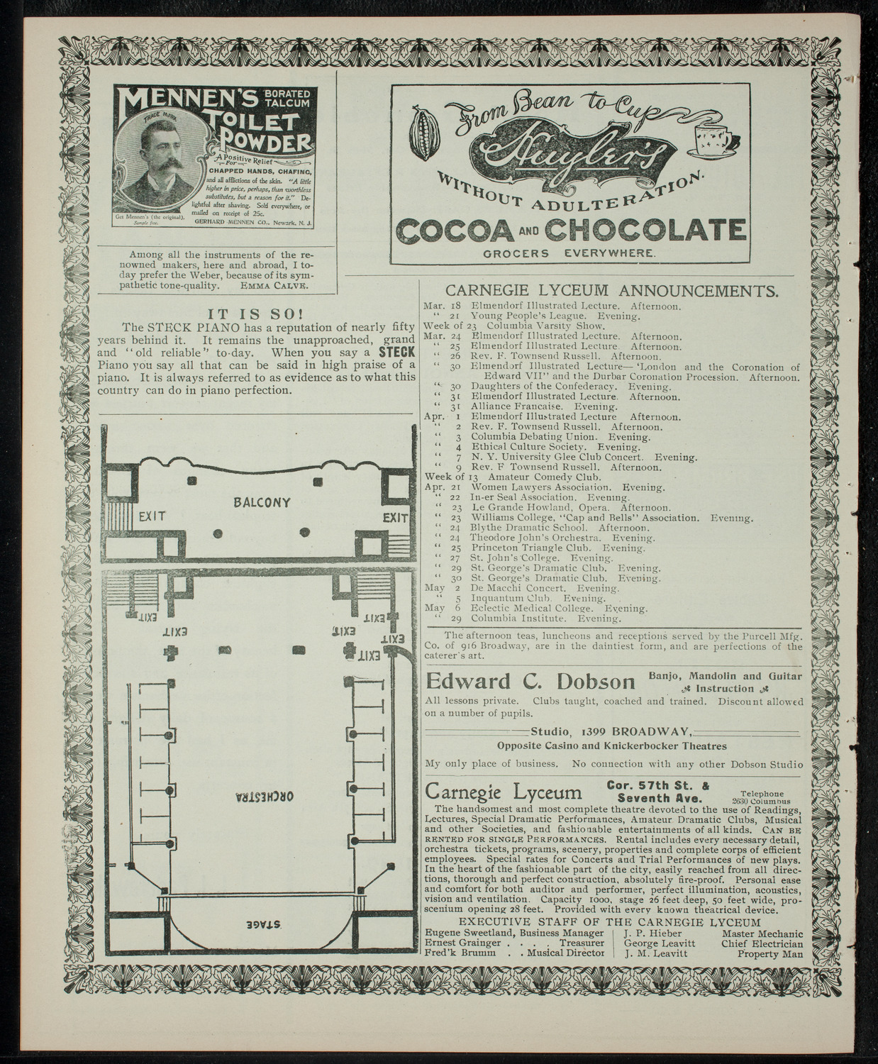 Elmendorf Lecture: Sunny Days in Ireland, March 17, 1903, program page 4