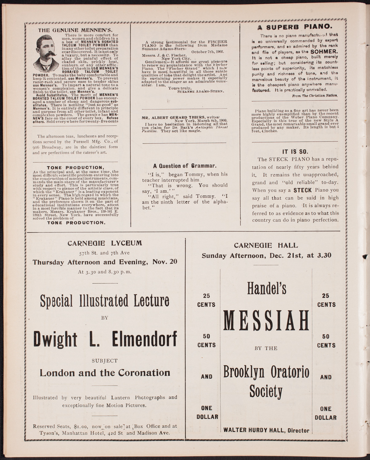 Wetzler Symphony Orchestra, November 19, 1902, program page 10