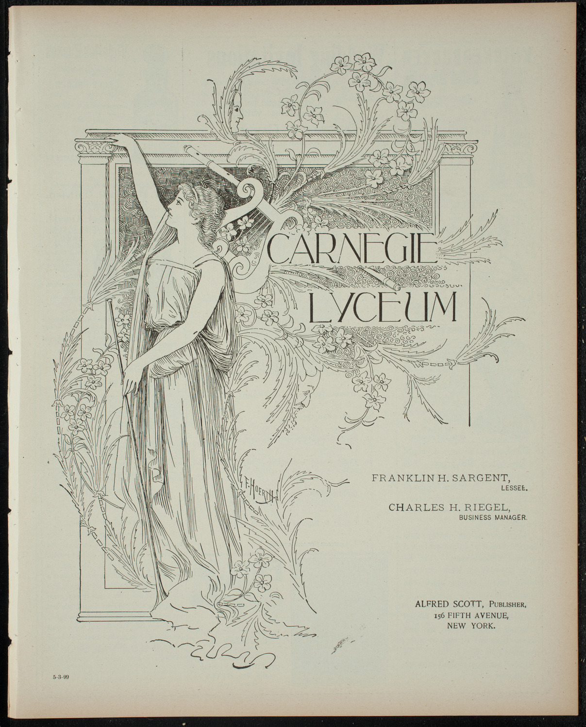 Vocal Chamber-Music Club, May 3, 1899, program page 1