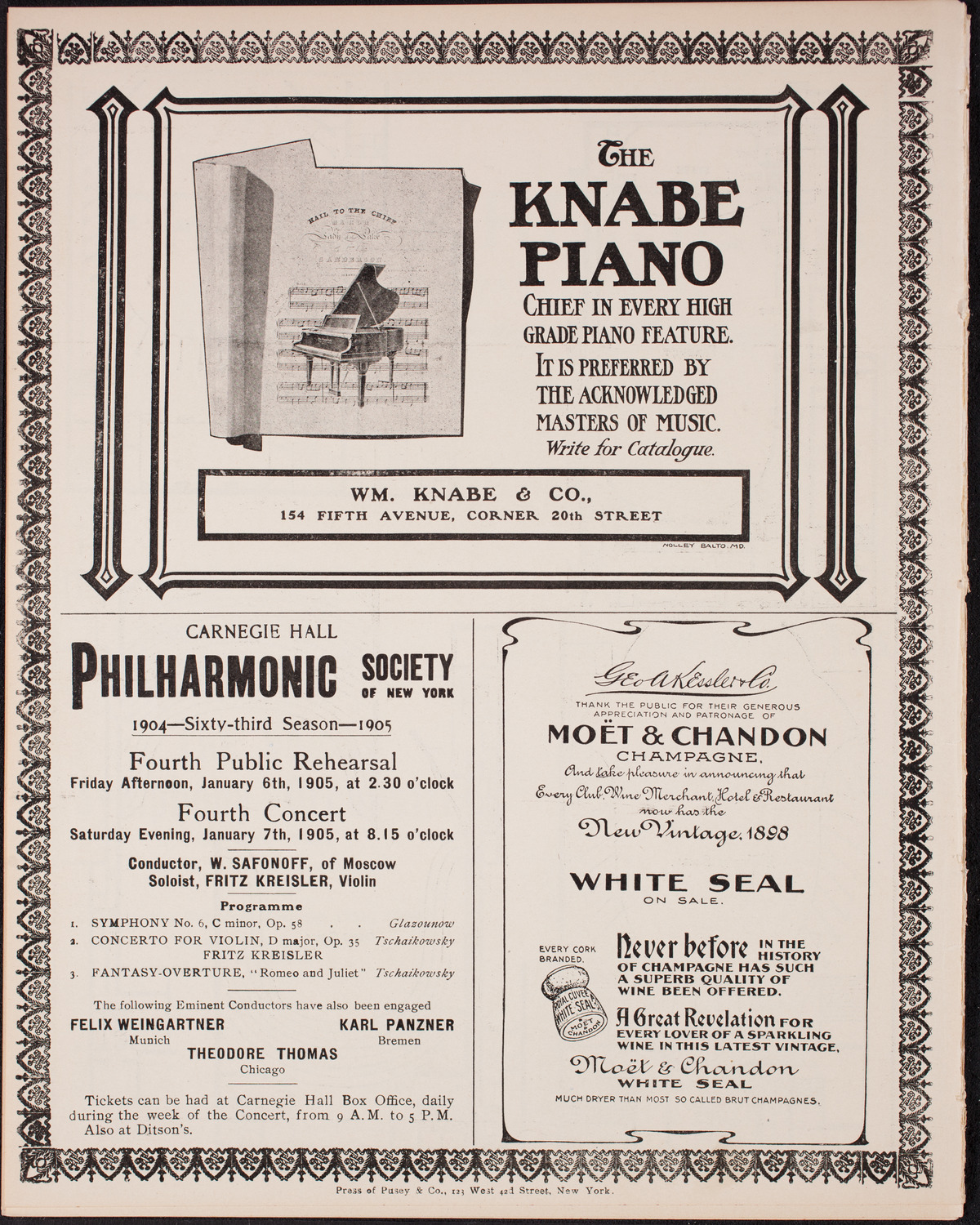 Oratorio Society of New York, December 31, 1904, program page 12