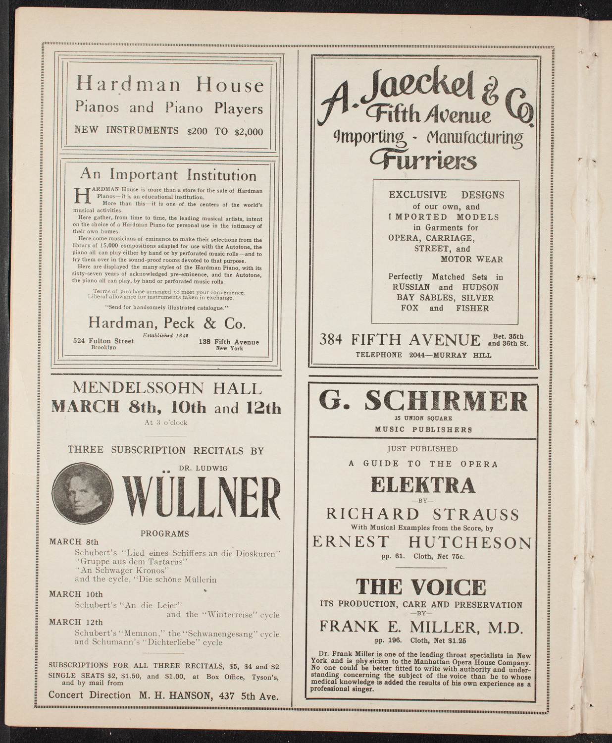 New York Philharmonic, March 4, 1910, program page 8