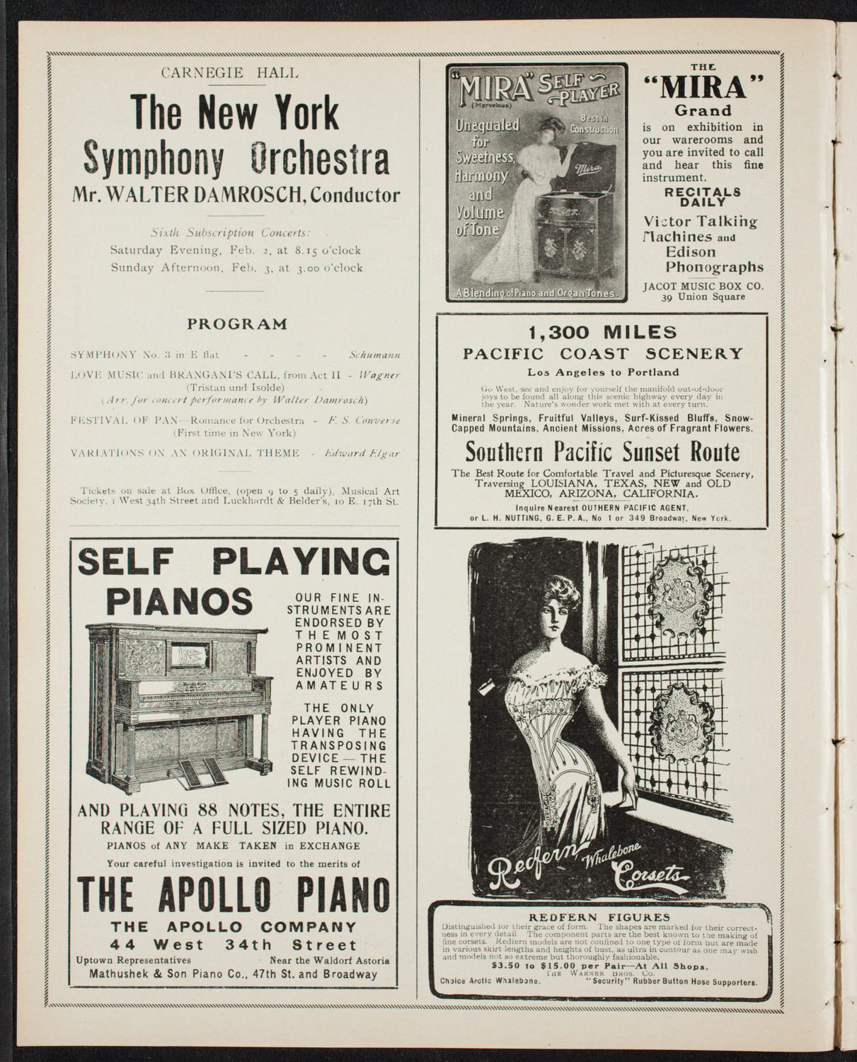 Raphael Kellert with New York Symphony Orchestra, January 22, 1907, program page 2