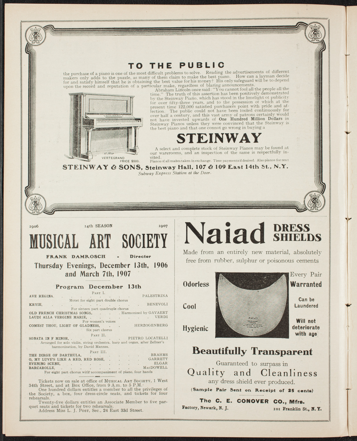 Elmendorf Lecture: Southern Italy, December 9, 1906, program page 4