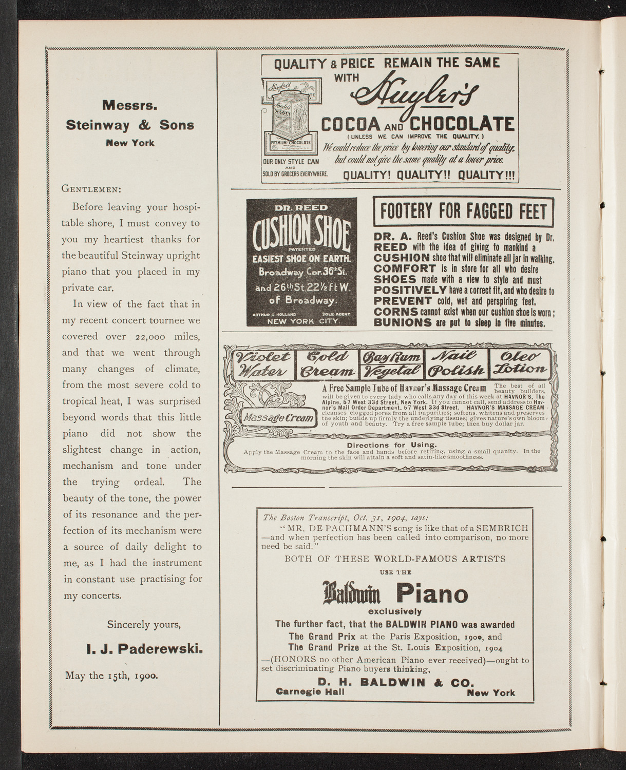 Christiana University Norwegian Student Chorus, May 18, 1905, program page 4